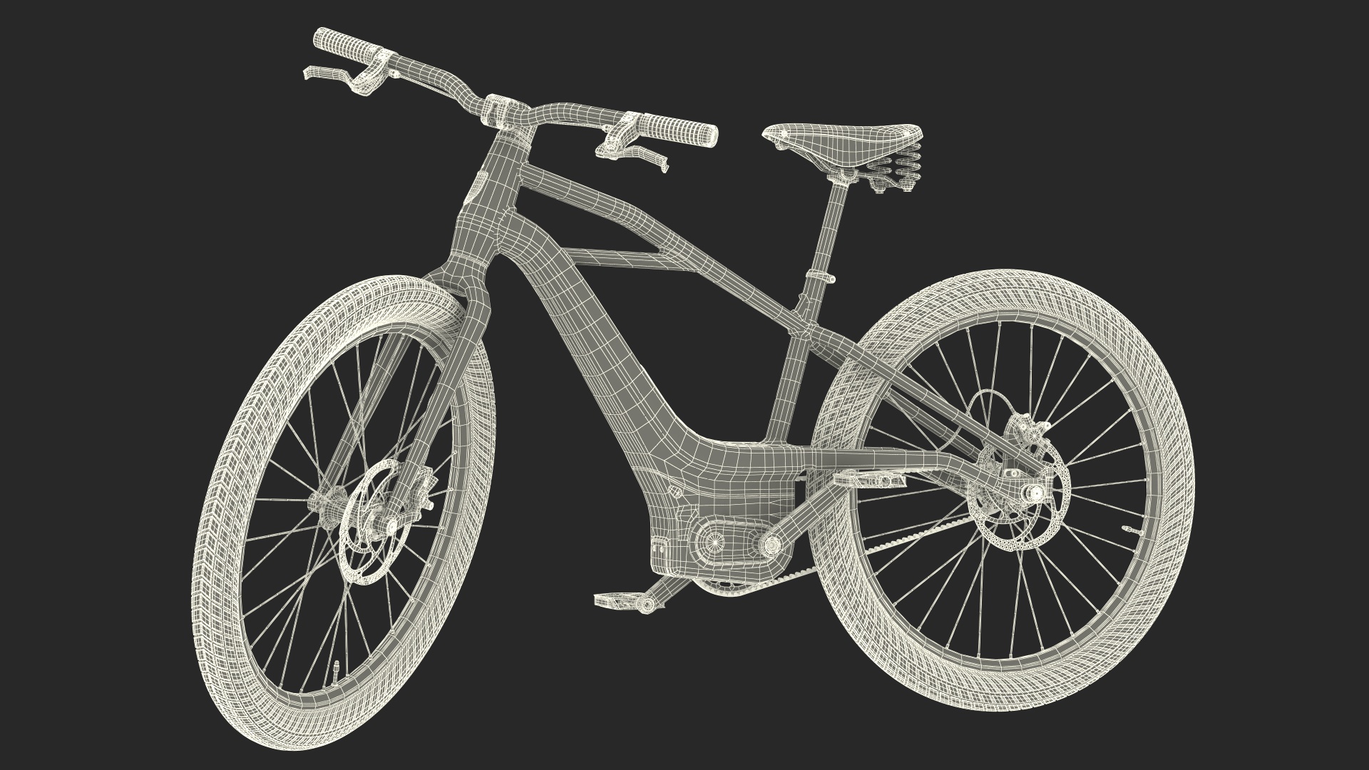 3D model Electric Bike Harley Davidson Red Rigged