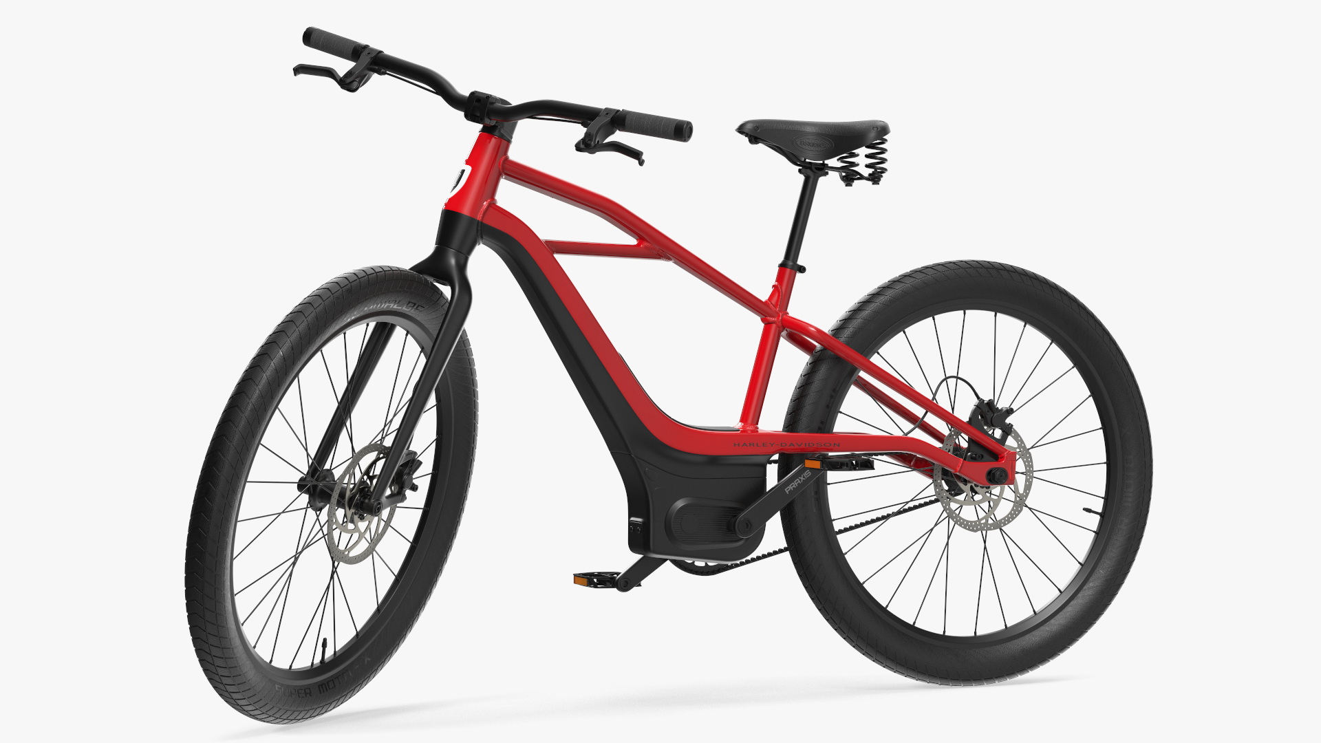 3D model Electric Bike Harley Davidson Red Rigged