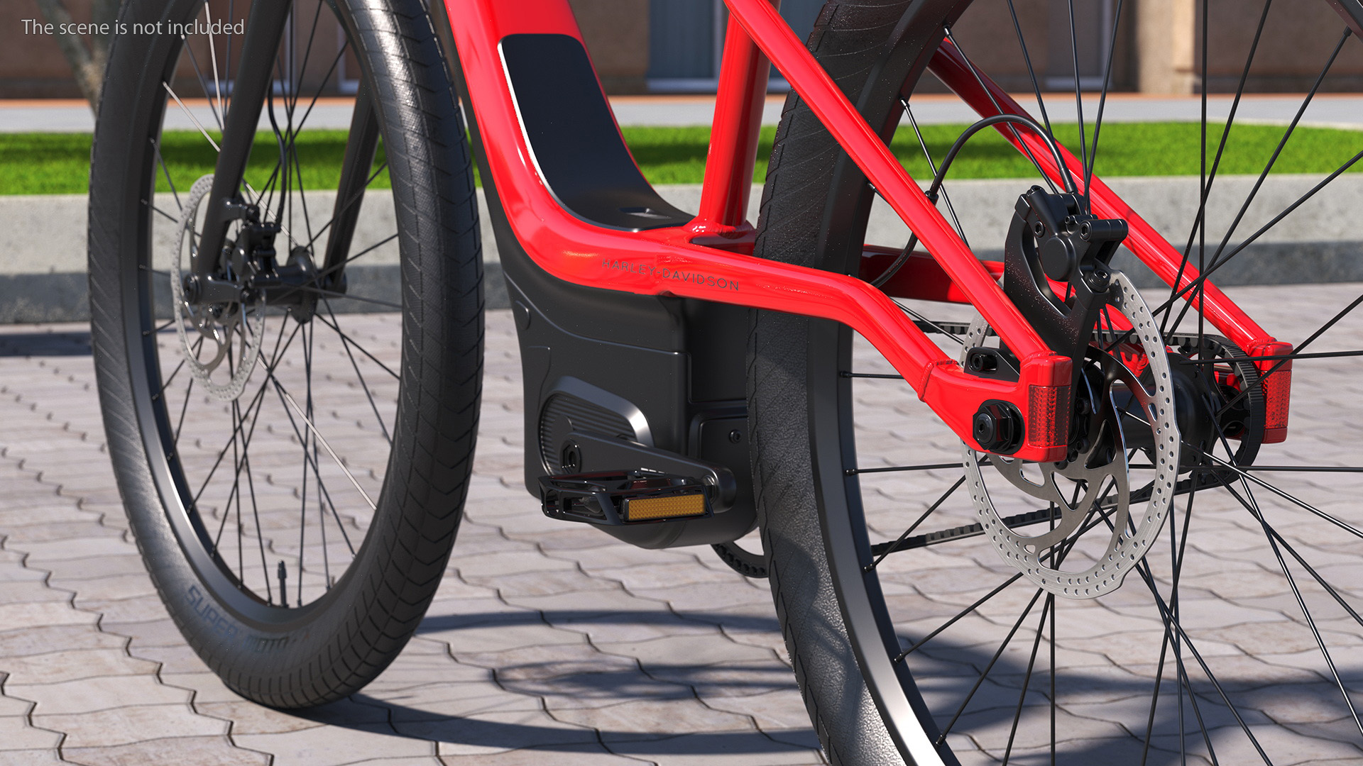 3D model Electric Bike Harley Davidson Red Rigged