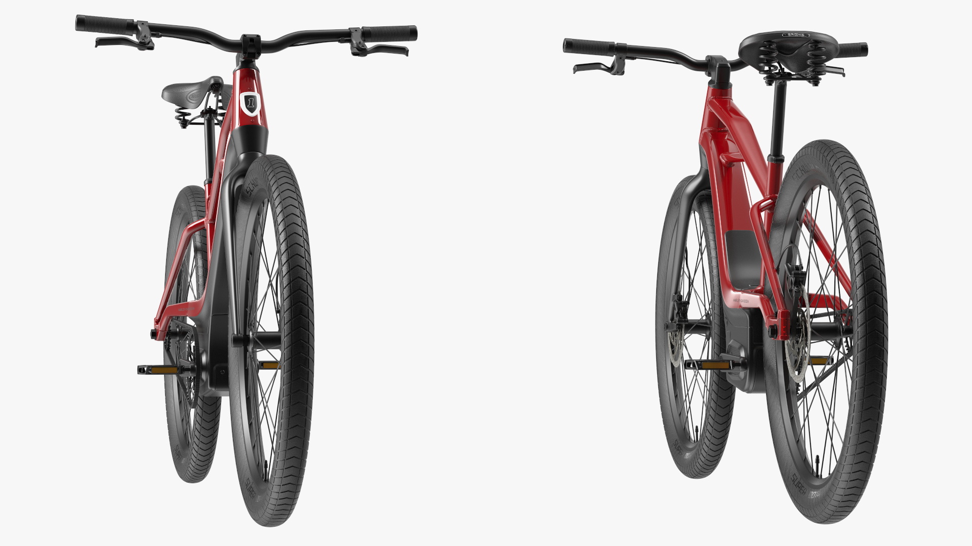 3D model Electric Bike Harley Davidson Red Rigged