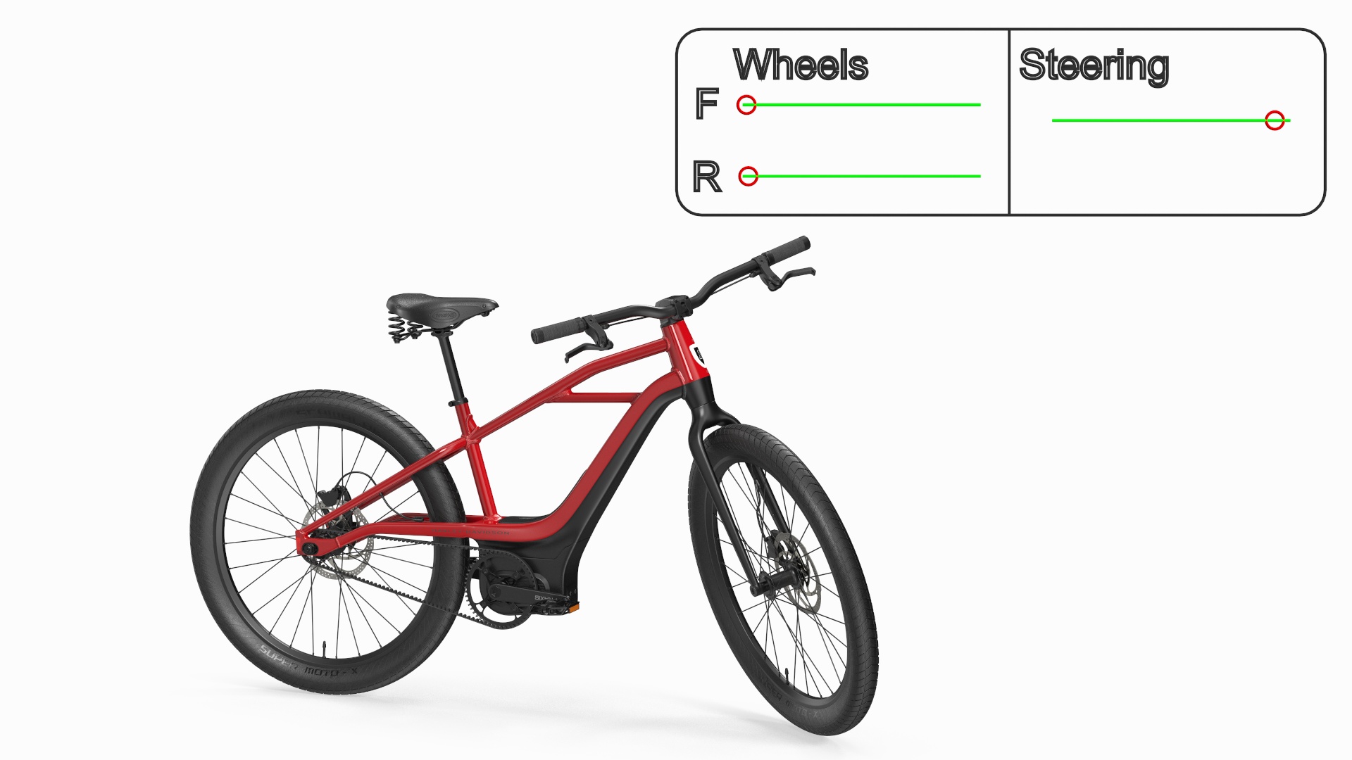 3D model Electric Bike Harley Davidson Red Rigged