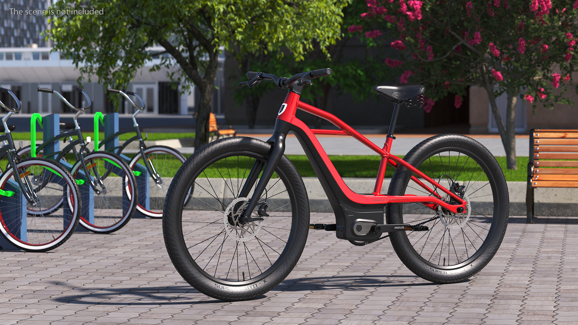 3D model Electric Bike Harley Davidson Red Rigged