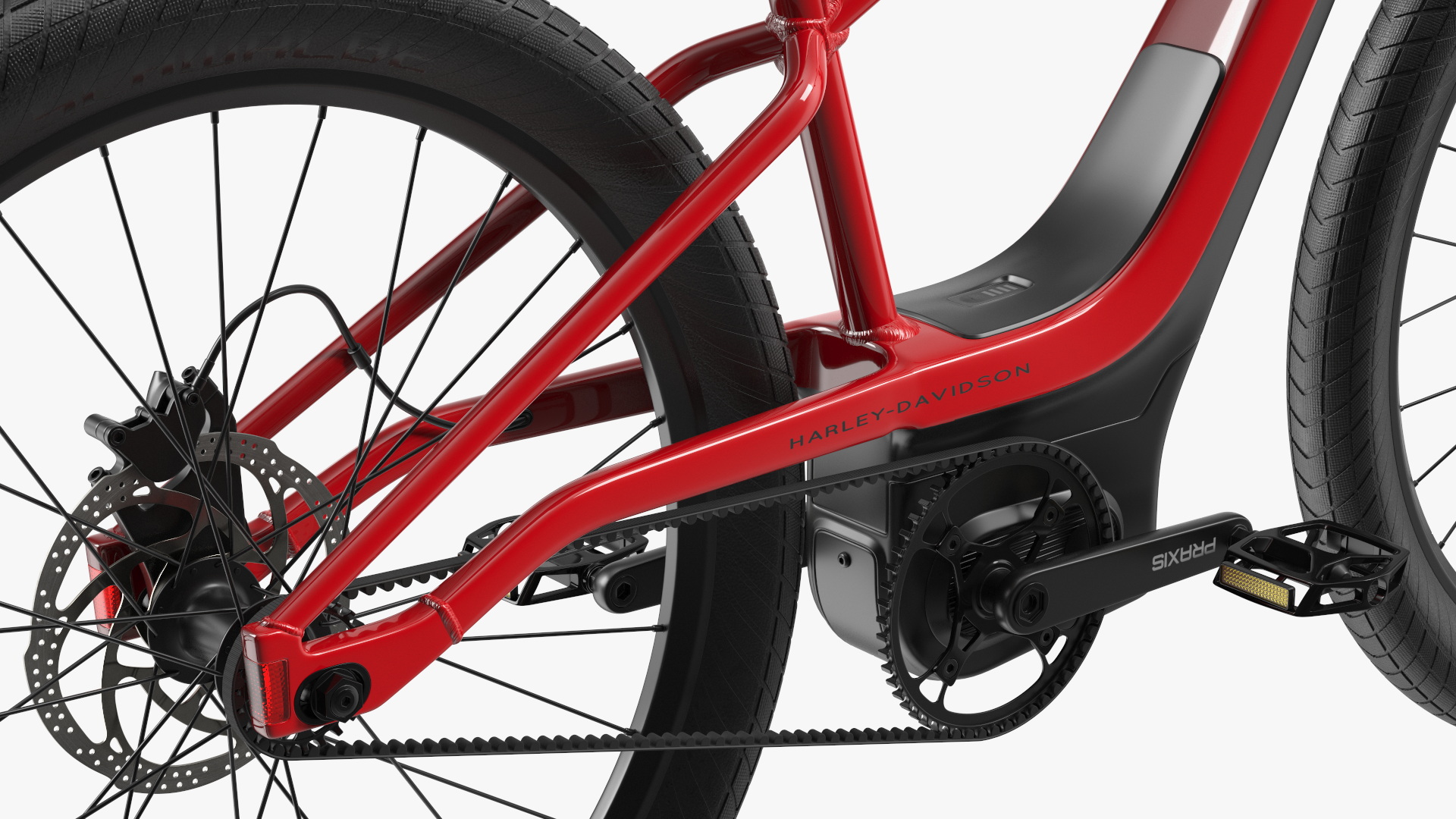3D model Electric Bike Harley Davidson Red Rigged