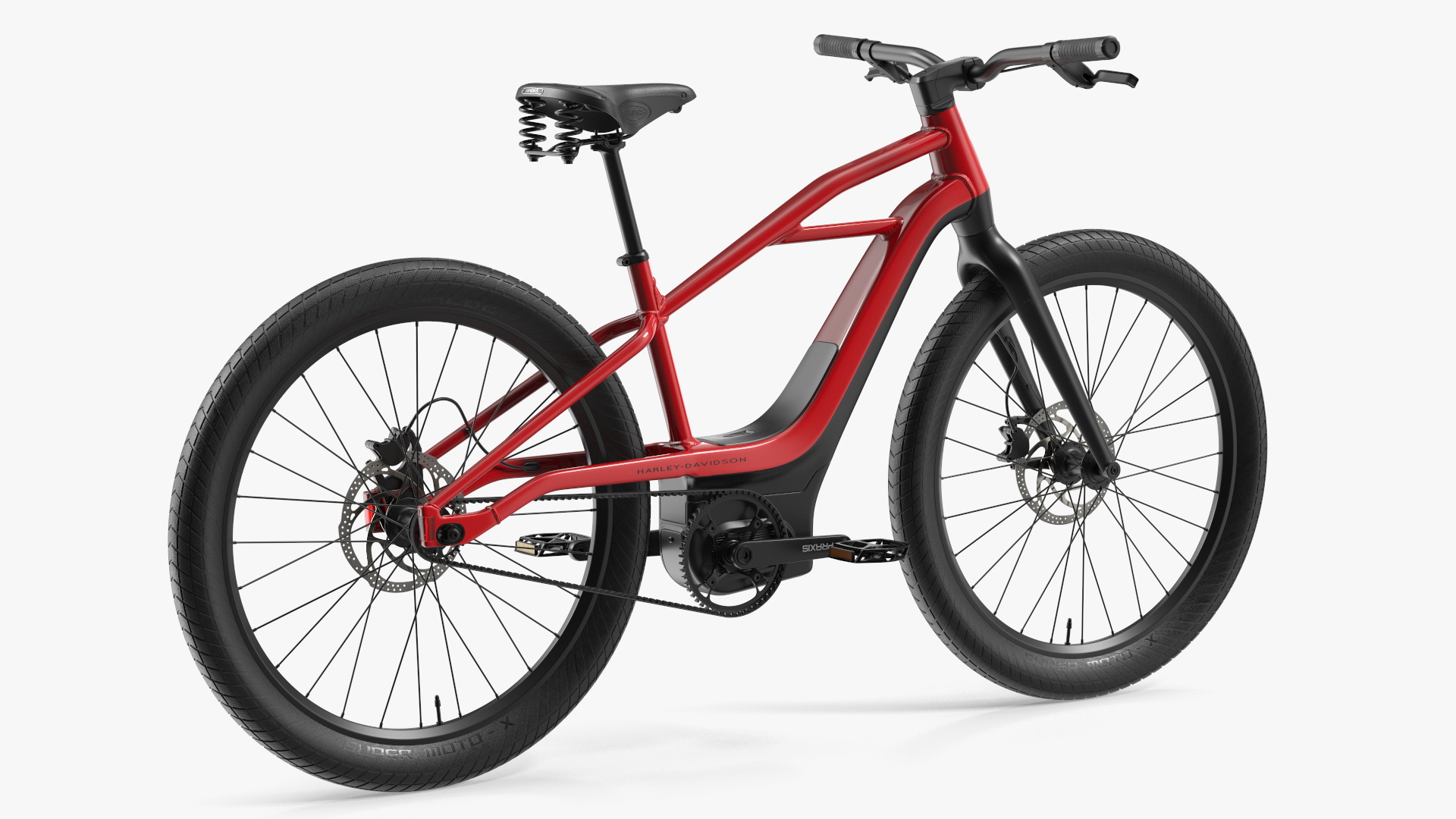 3D model Electric Bike Harley Davidson Red Rigged