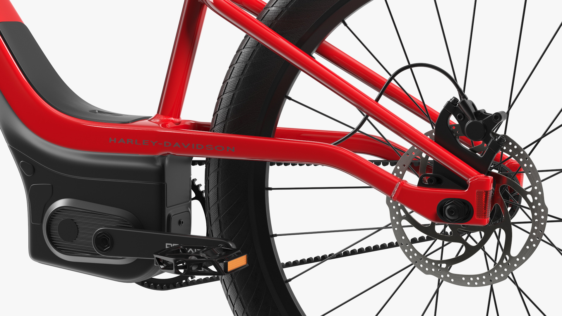 3D model Electric Bike Harley Davidson Red Rigged