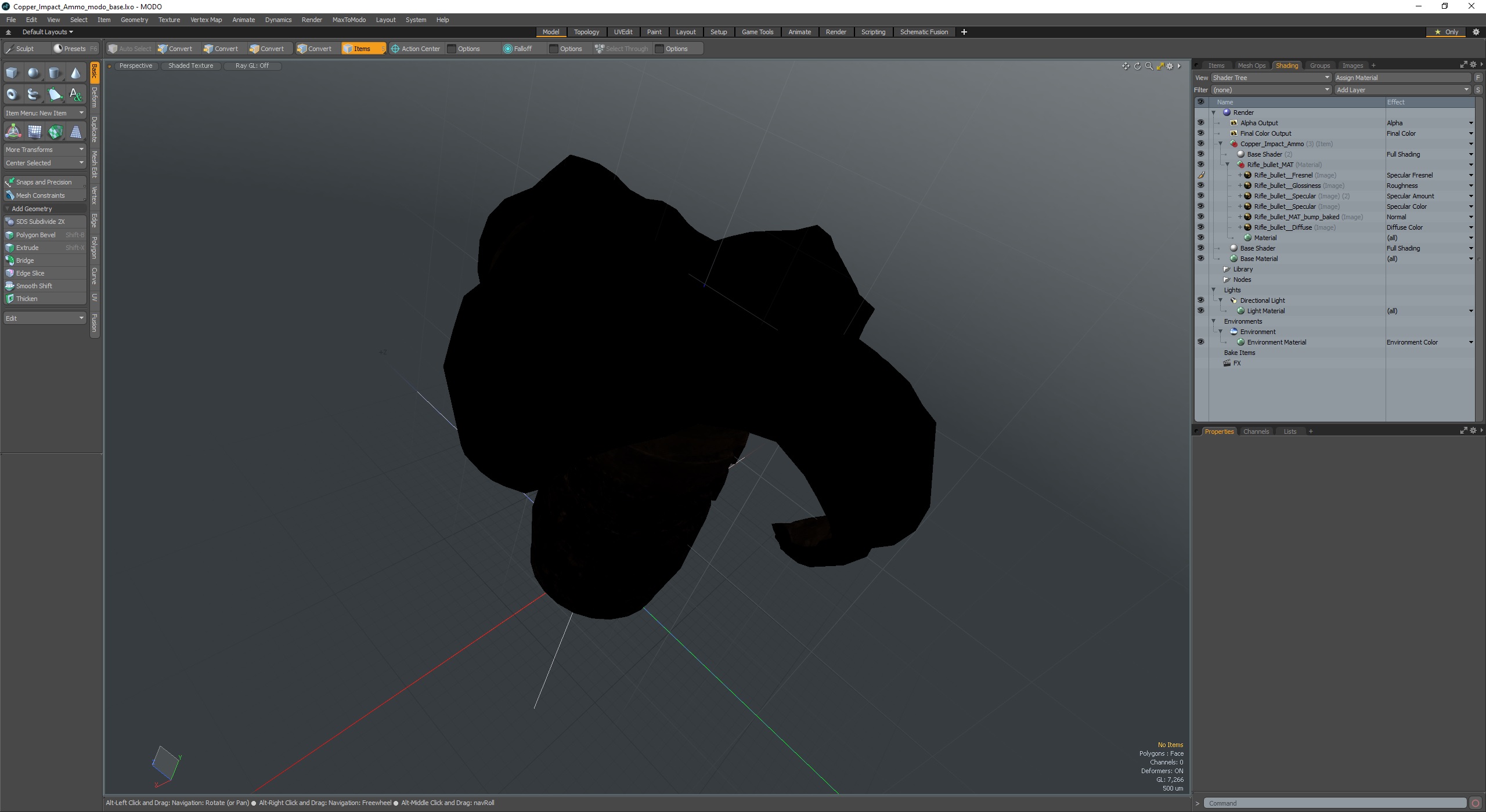 3D Copper Impact Ammo model