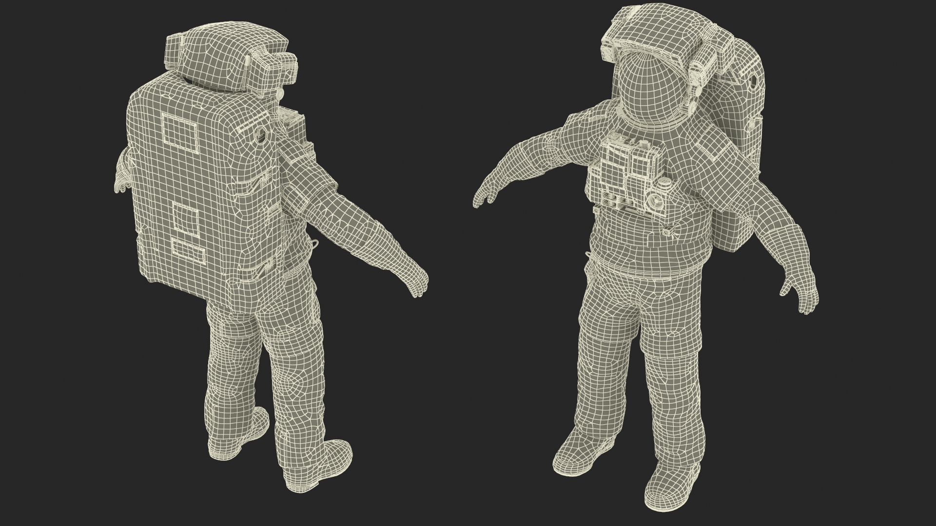Spacesuit Extravehicular Mobility Unit EMU Rigged 3D model