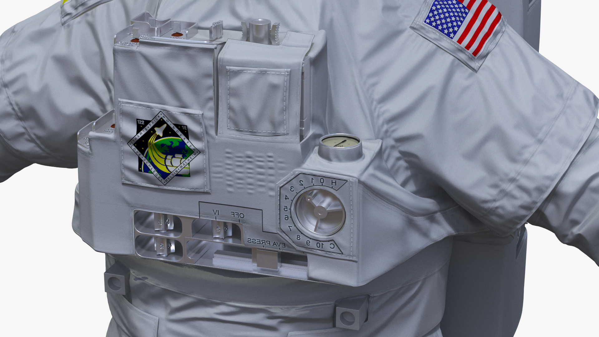 Spacesuit Extravehicular Mobility Unit EMU Rigged 3D model