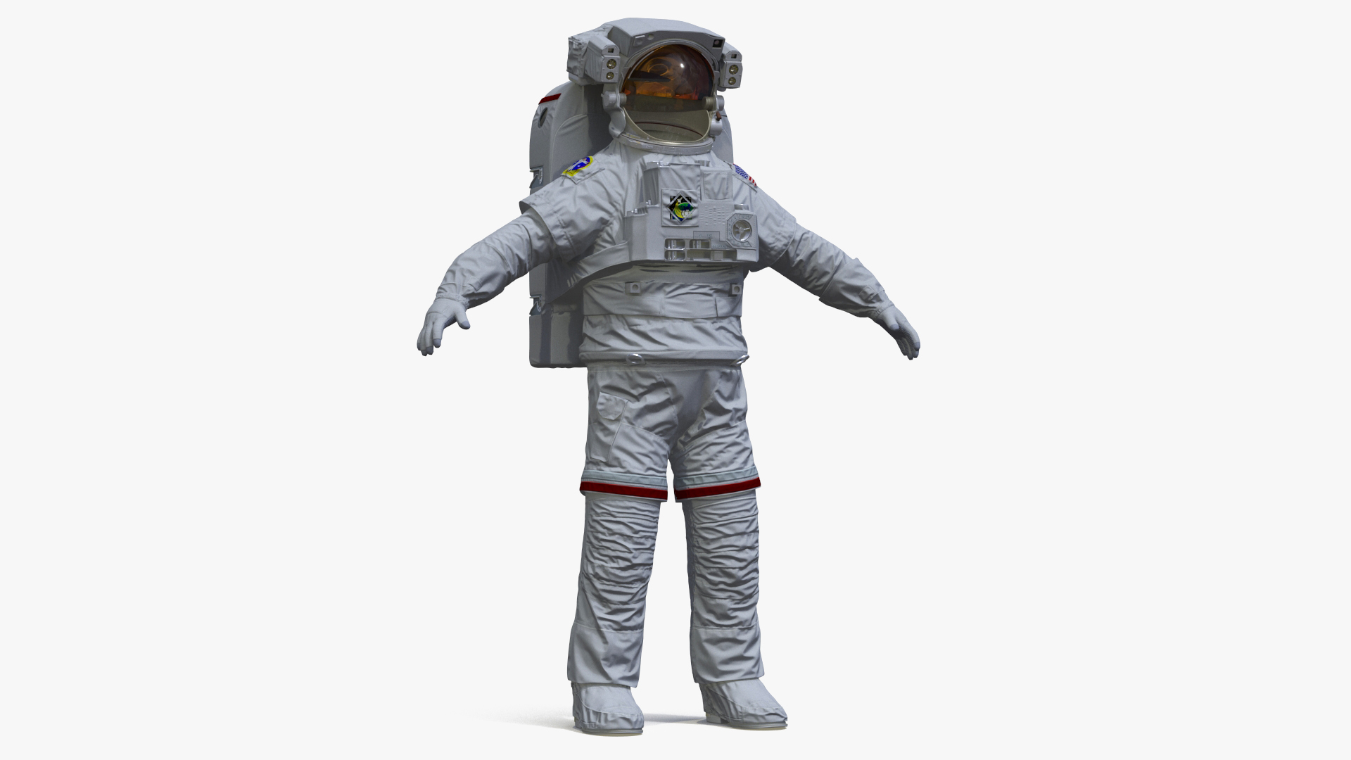 Spacesuit Extravehicular Mobility Unit EMU Rigged 3D model