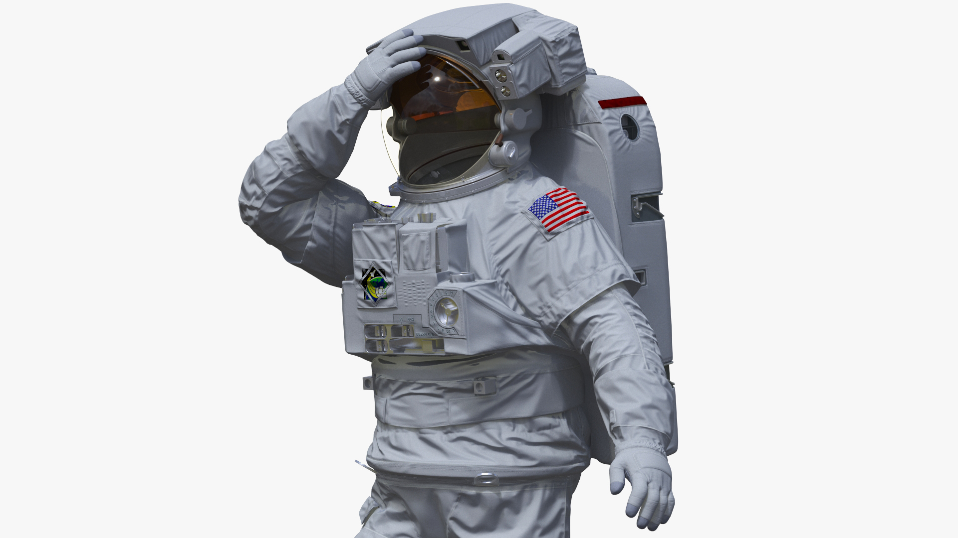 Spacesuit Extravehicular Mobility Unit EMU Rigged 3D model