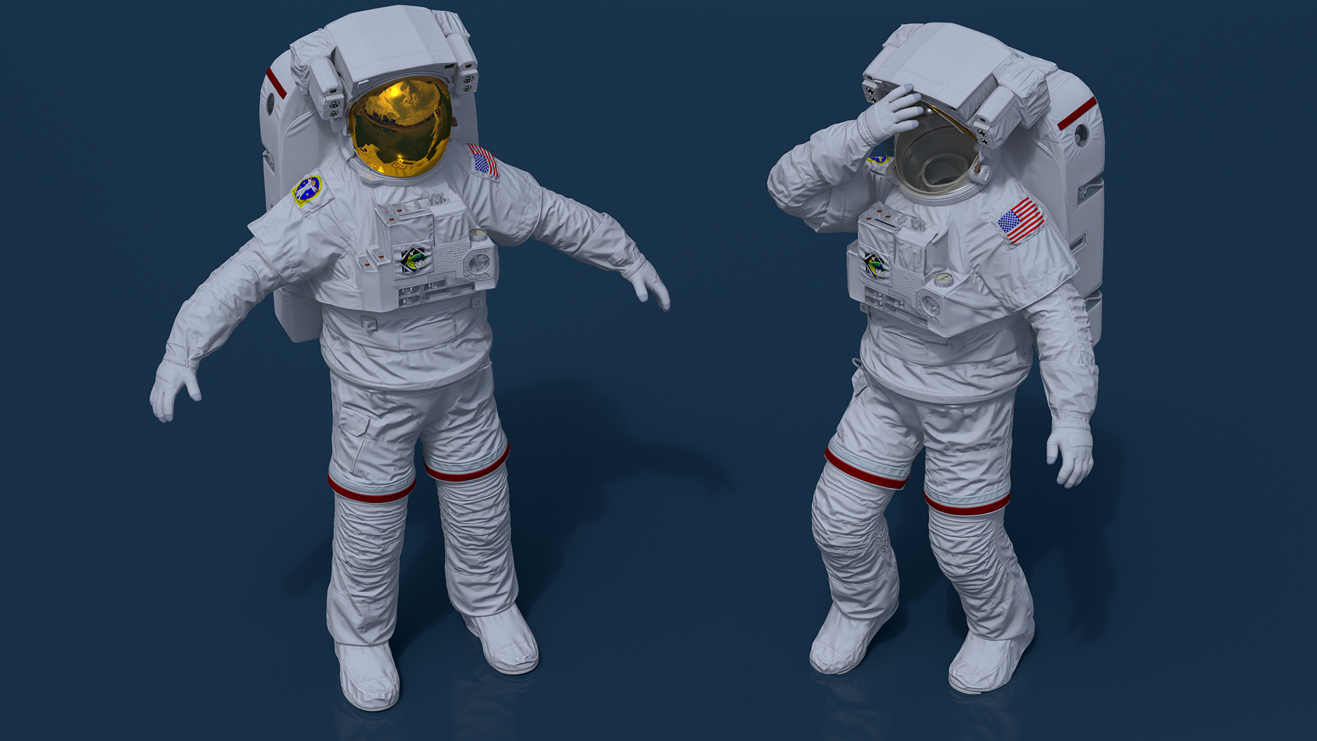 Spacesuit Extravehicular Mobility Unit EMU Rigged 3D model