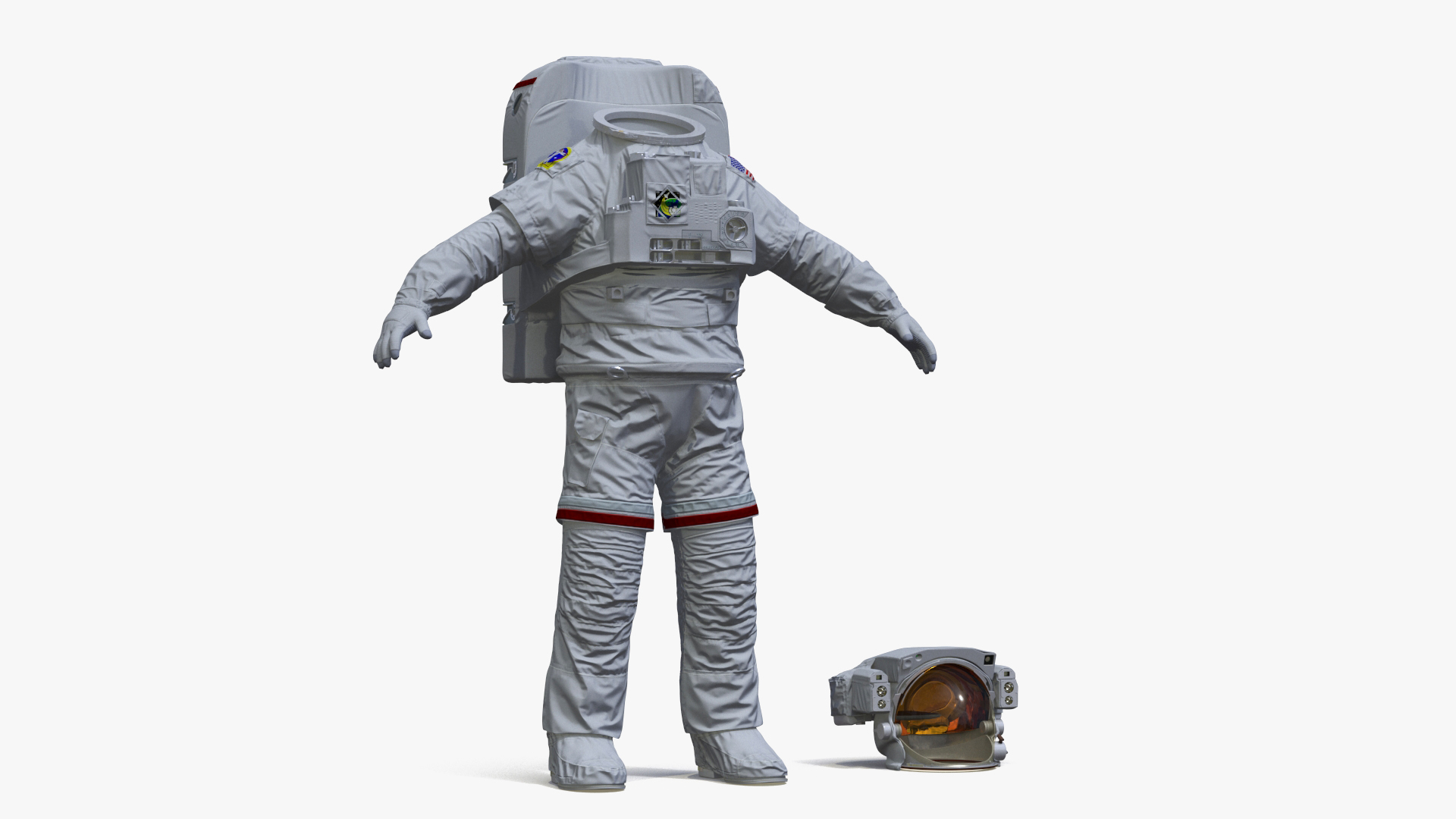 Spacesuit Extravehicular Mobility Unit EMU Rigged 3D model