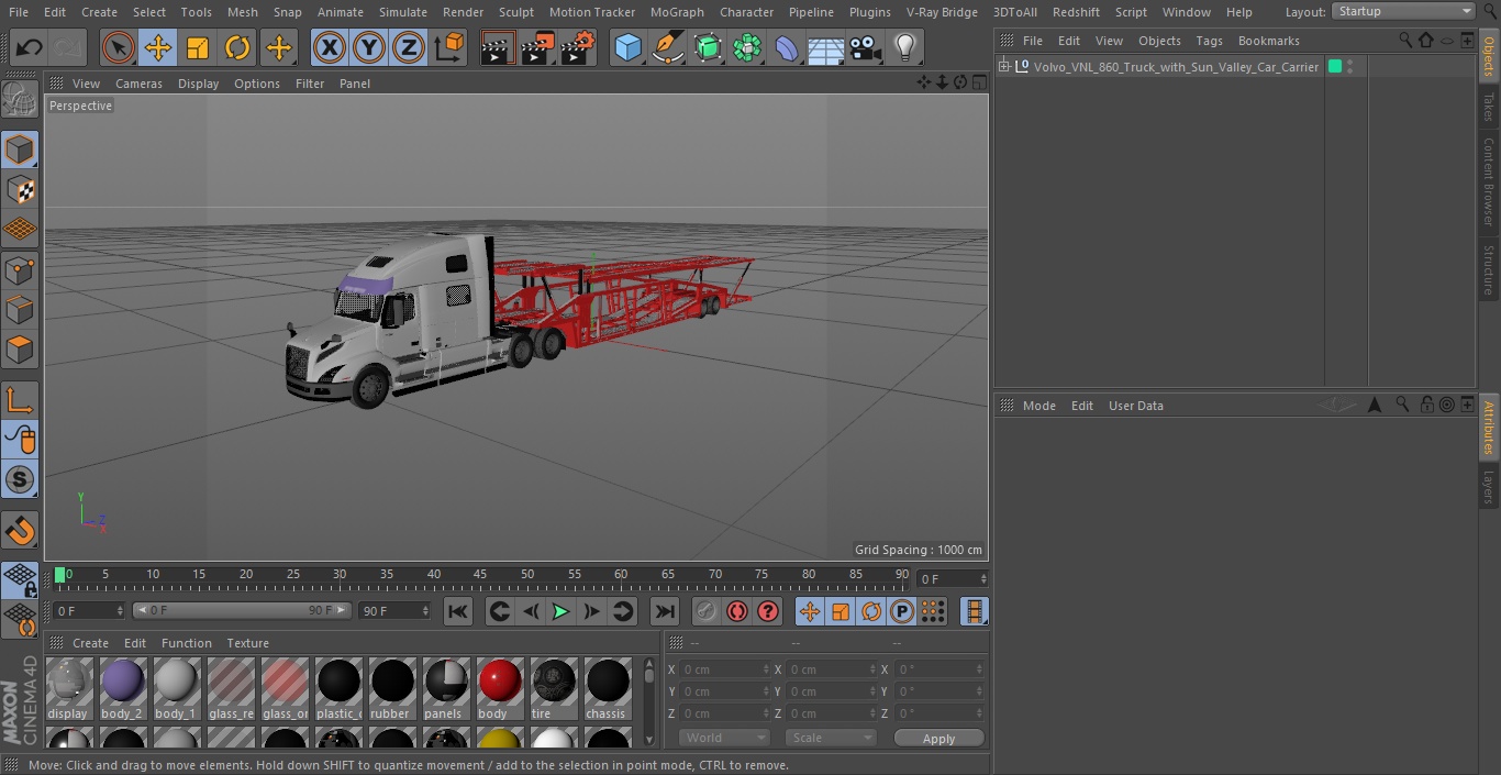 Volvo VNL 860 Truck with Sun Valley Car Carrier 3D