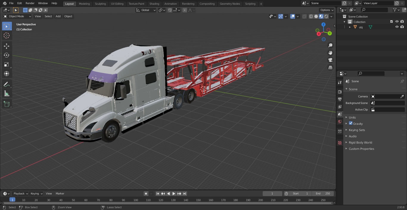 Volvo VNL 860 Truck with Sun Valley Car Carrier 3D