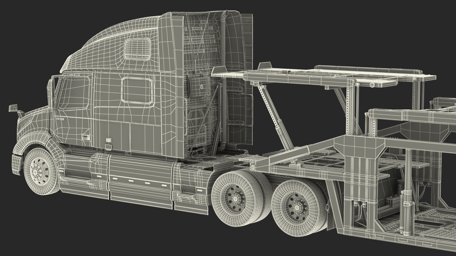 Volvo VNL 860 Truck with Sun Valley Car Carrier 3D