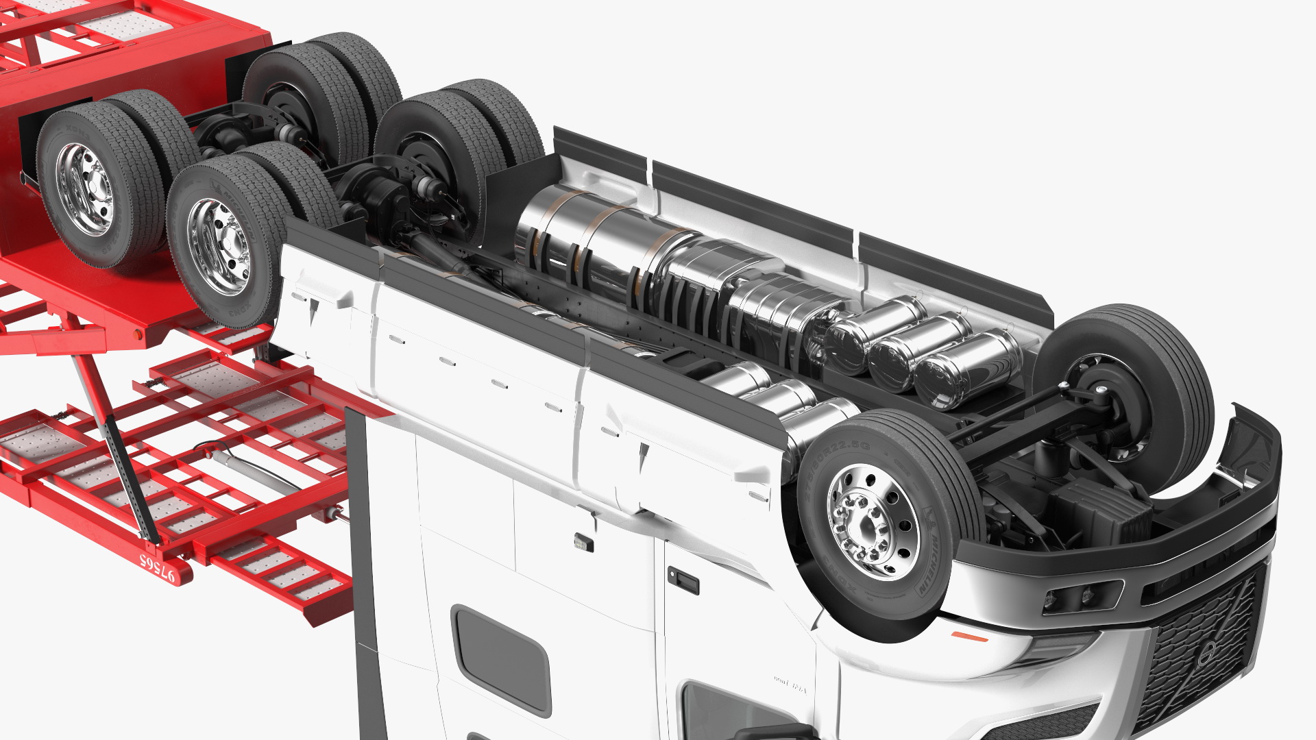 Volvo VNL 860 Truck with Sun Valley Car Carrier 3D