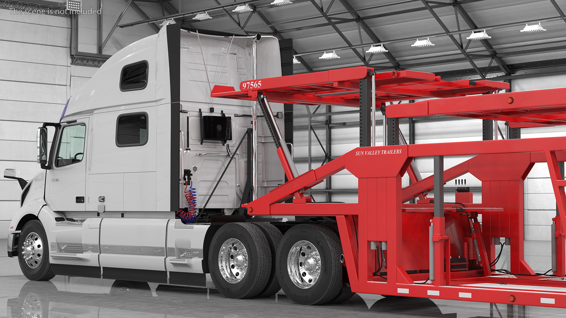 Volvo VNL 860 Truck with Sun Valley Car Carrier 3D
