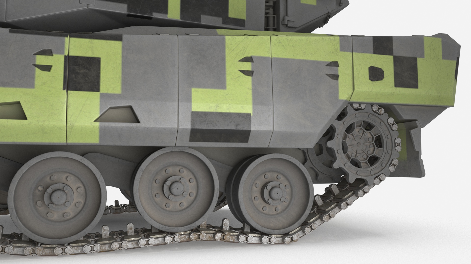 3D Rheinmetall Panther KF51 Dusted Rigged model