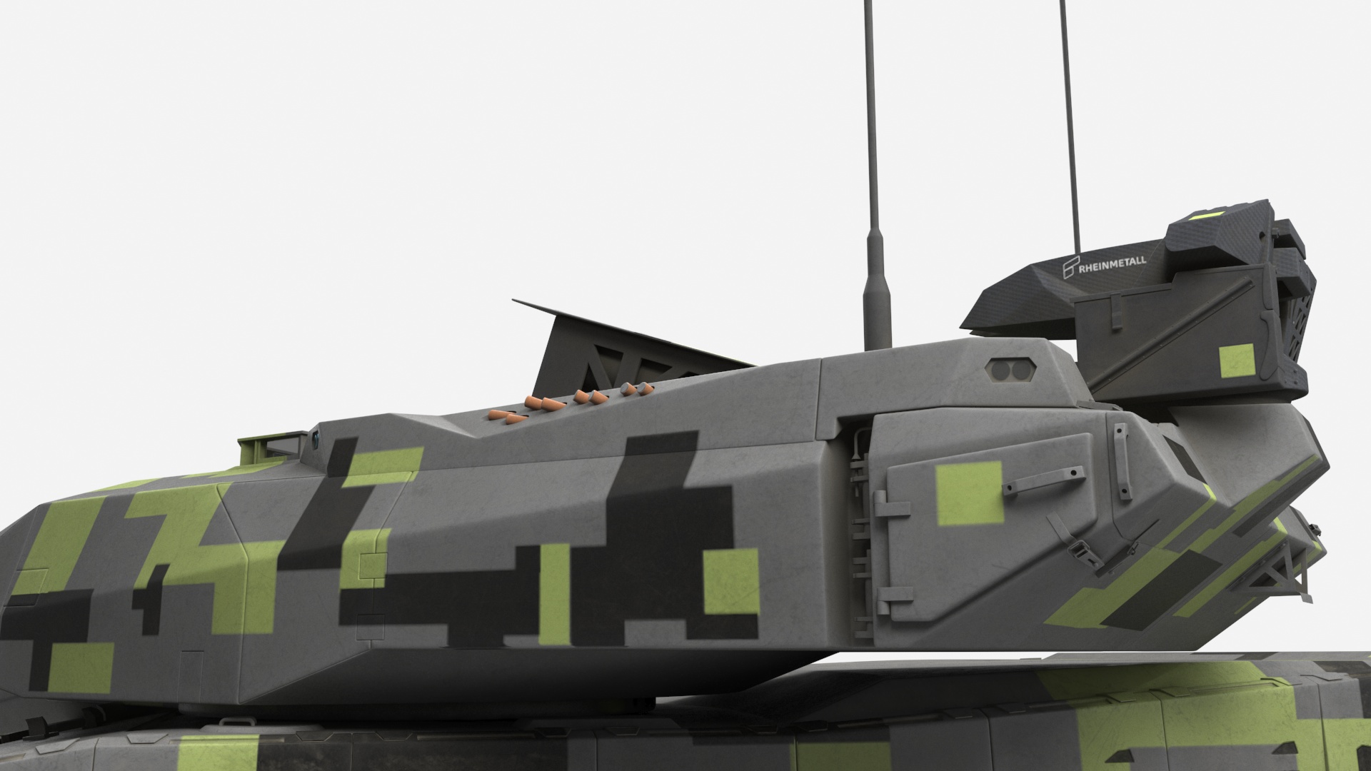 3D Rheinmetall Panther KF51 Dusted Rigged model