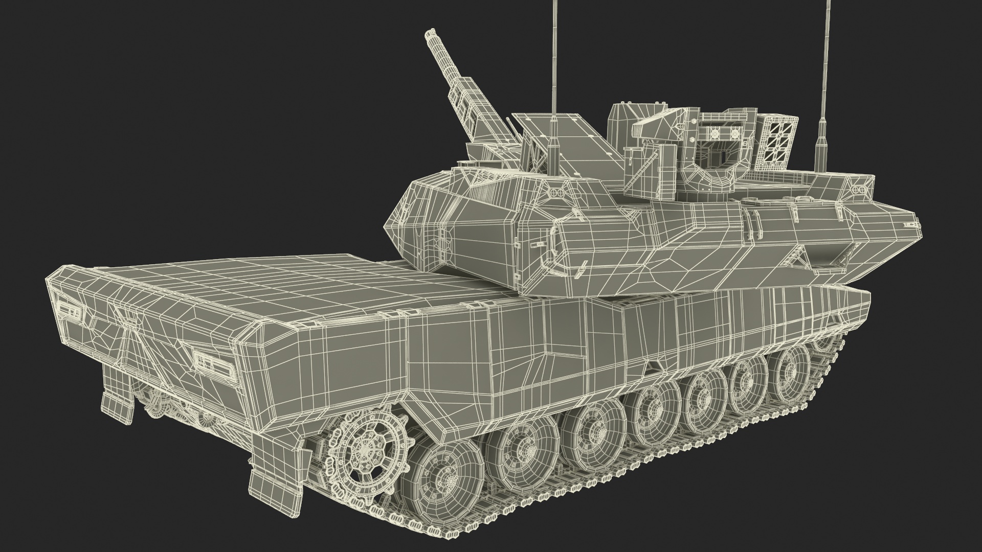 3D Rheinmetall Panther KF51 Dusted Rigged model