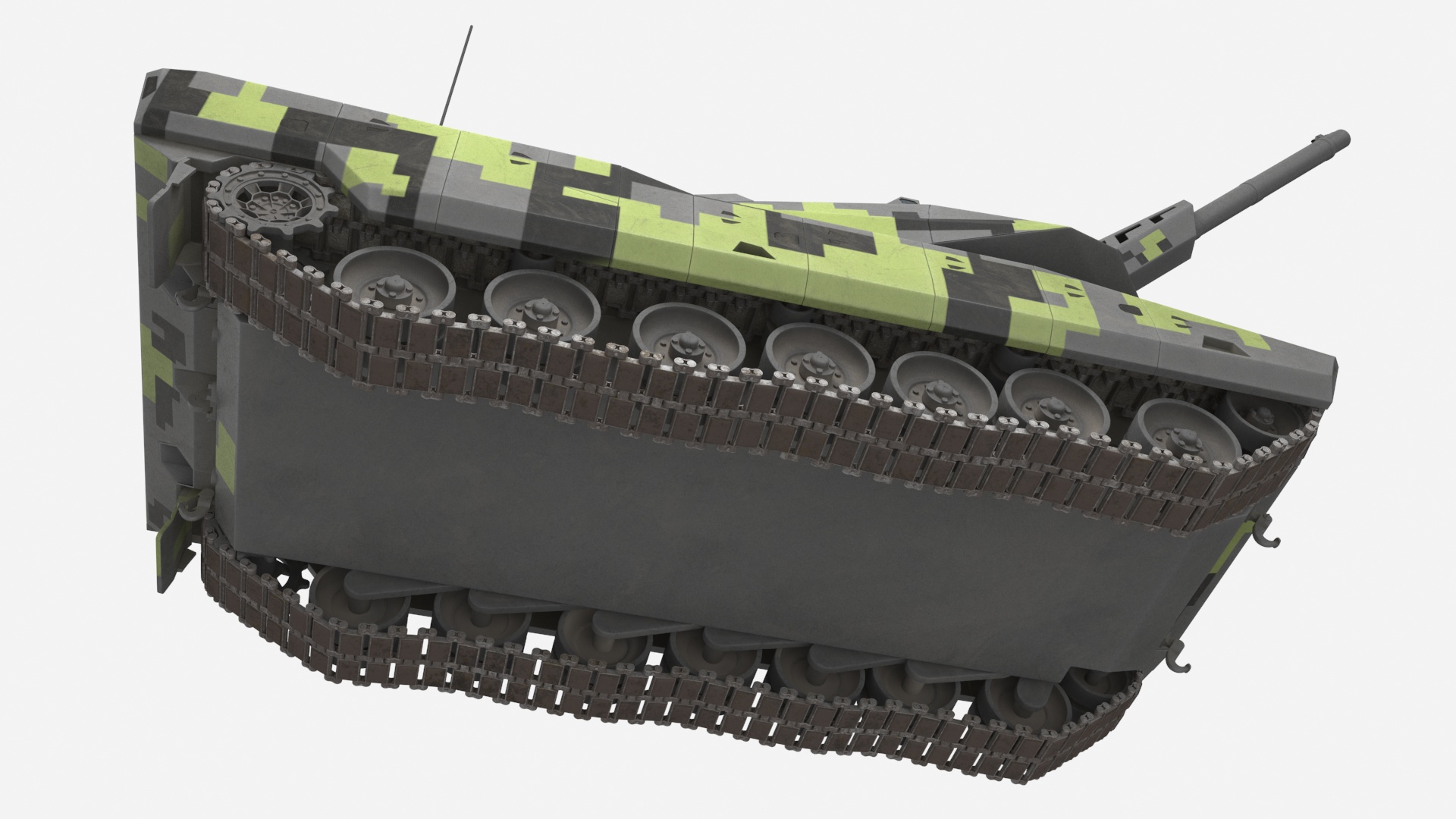 3D Rheinmetall Panther KF51 Dusted Rigged model