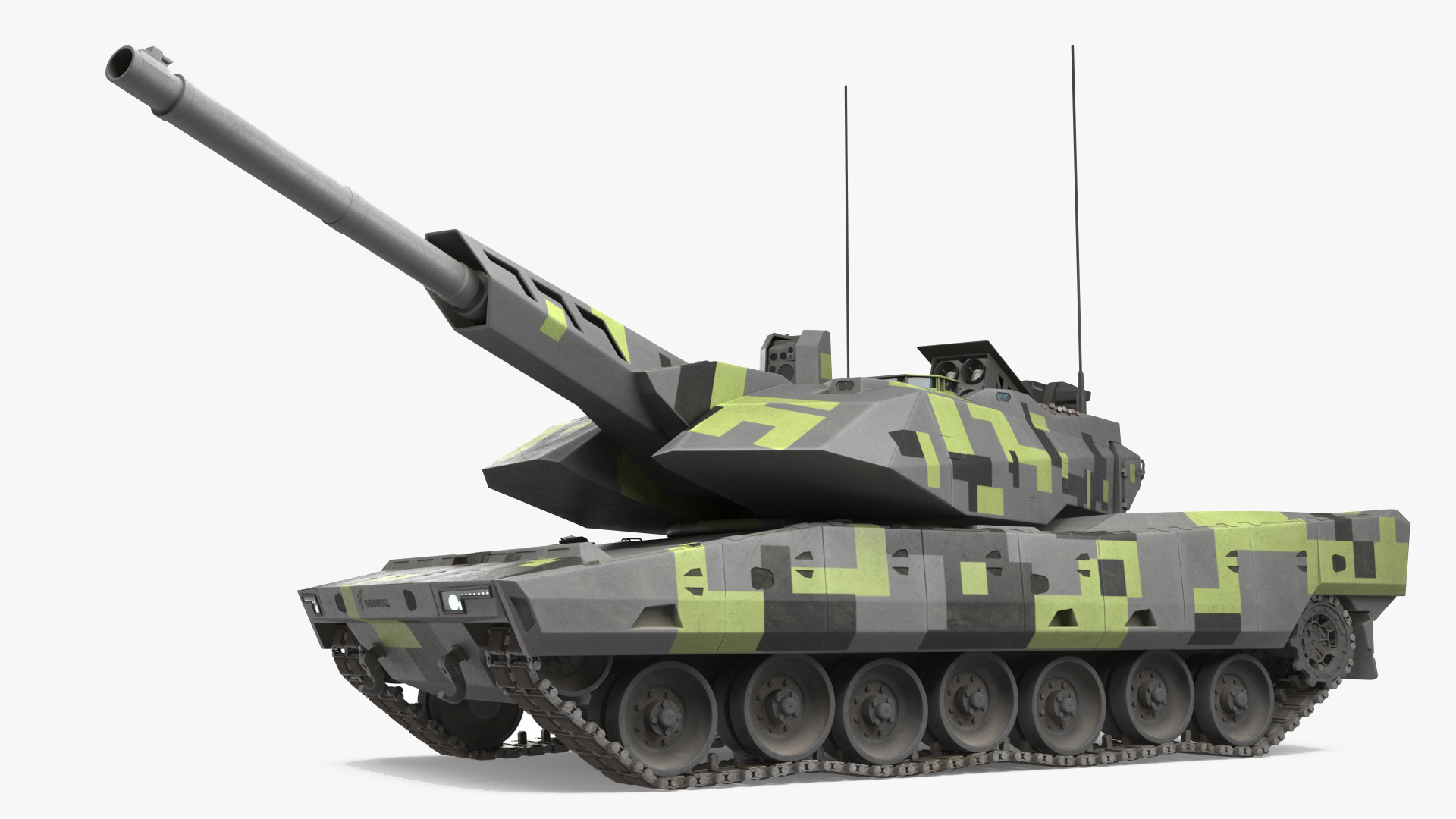 3D Rheinmetall Panther KF51 Dusted Rigged model