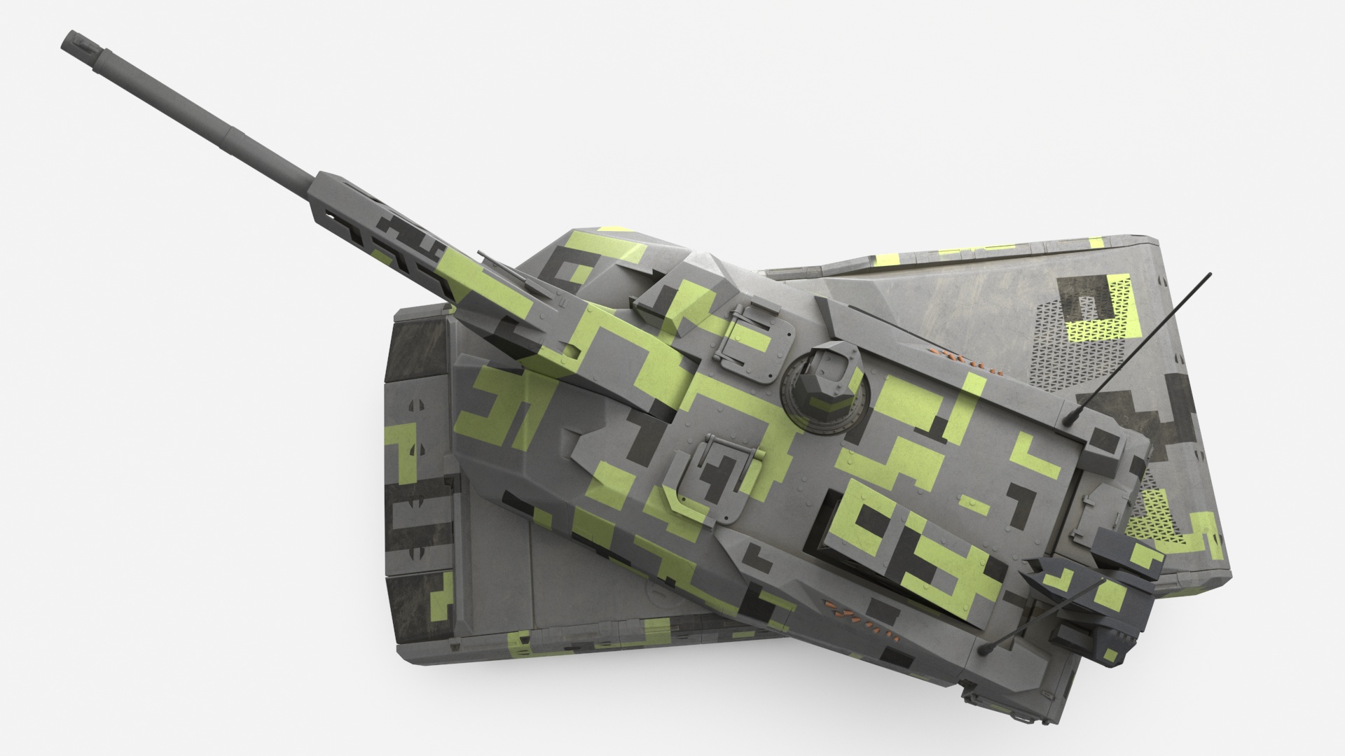 3D Rheinmetall Panther KF51 Dusted Rigged model