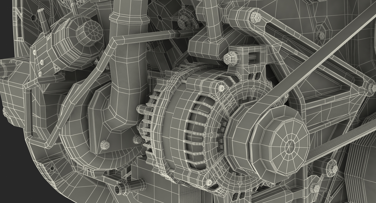 3D V6 Car Engine 3 6 Litre model