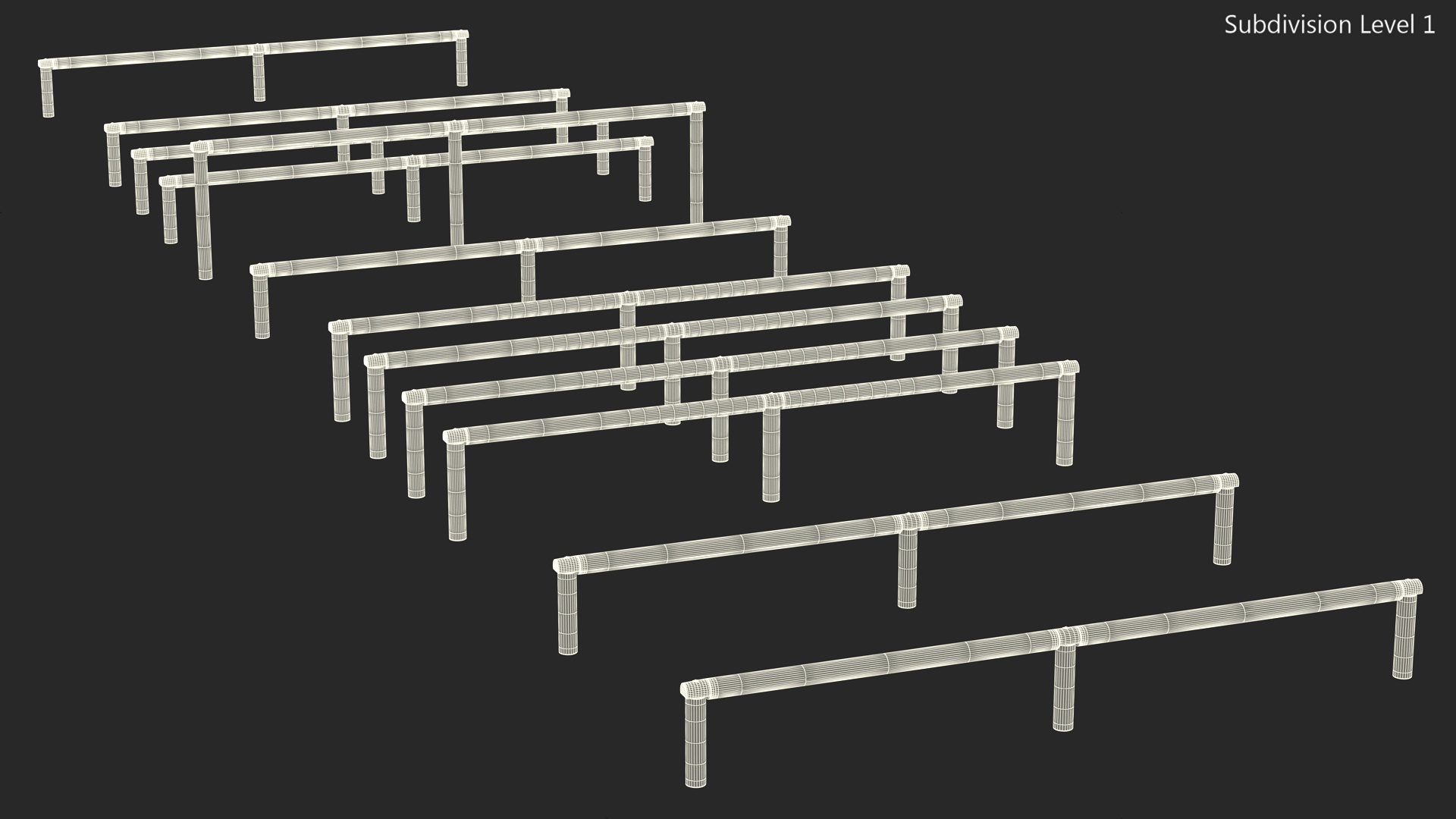 Low Training Obstacles Shabby 3D model