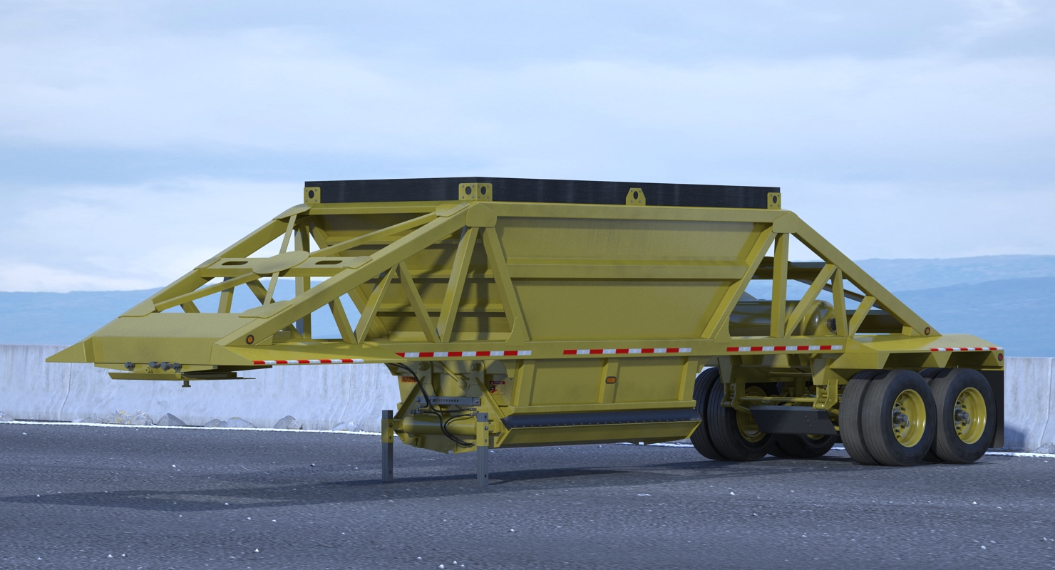 3D model Belly Dump Trailer Rigged
