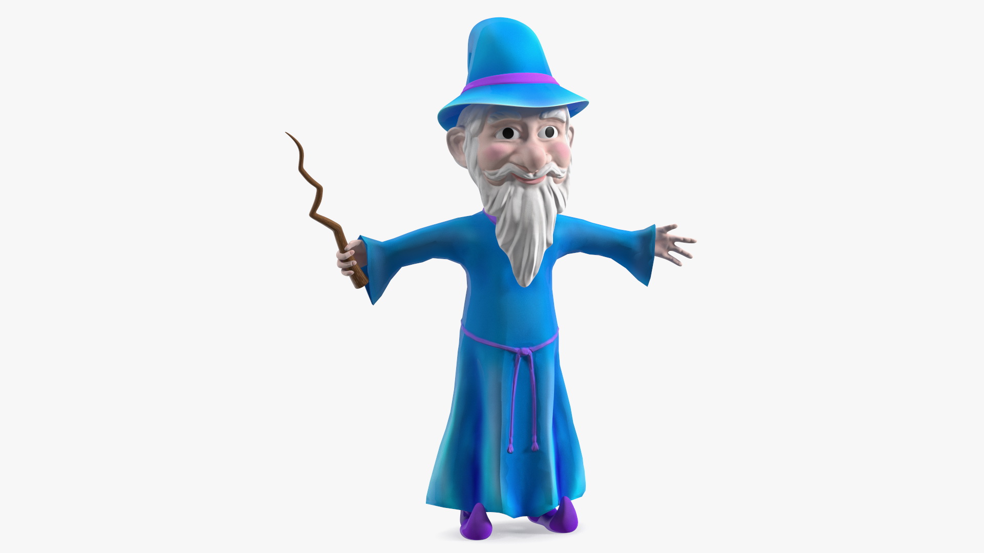 3D model Old Wizard Cartoon Character Rigged