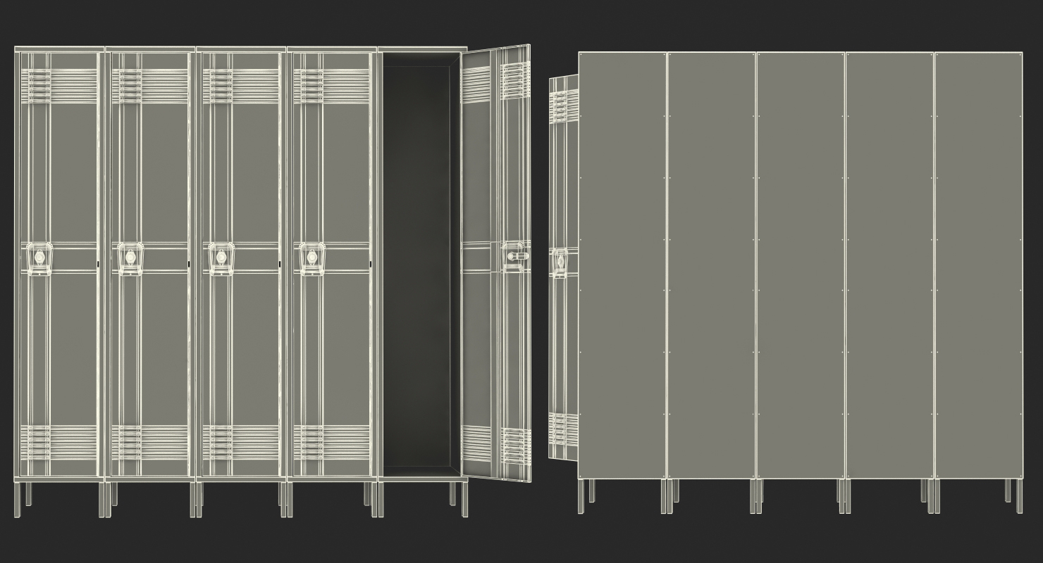 School Lockers 3D model