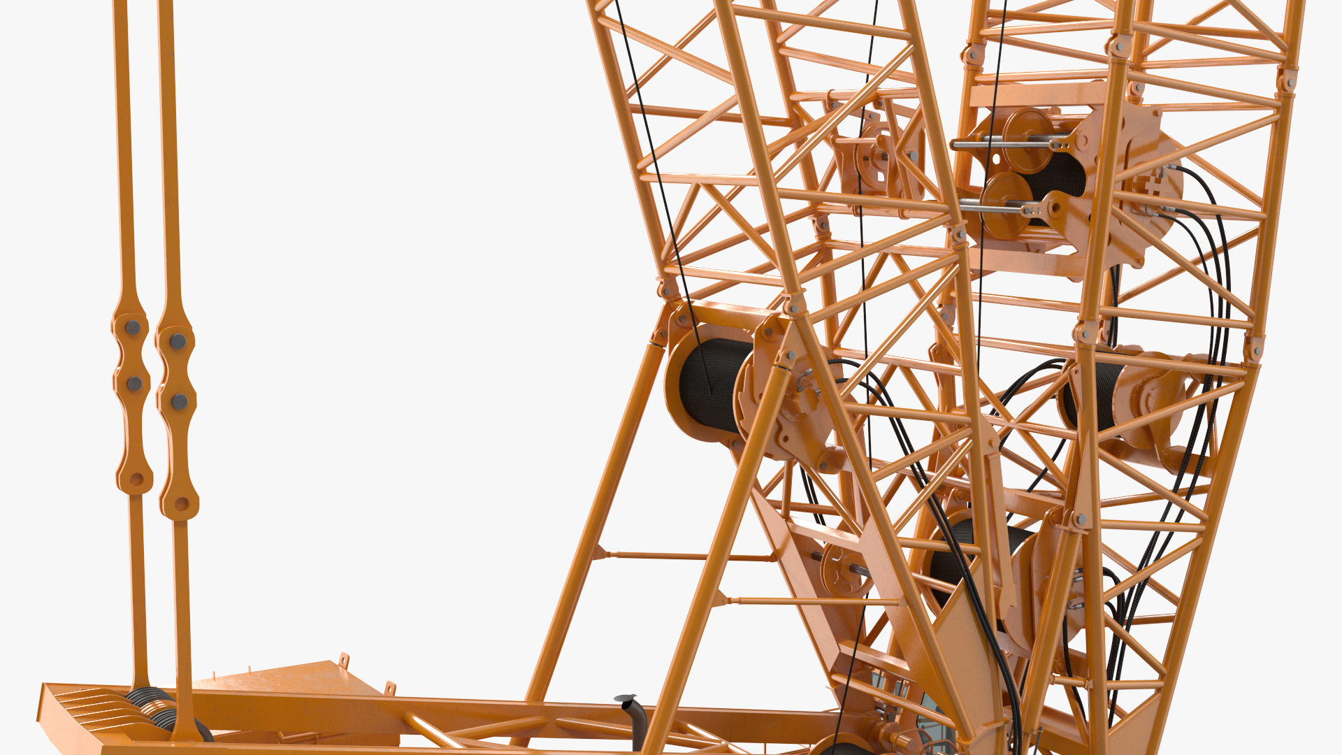 Heavy Lifting Crawler Crane Yellow 3D model