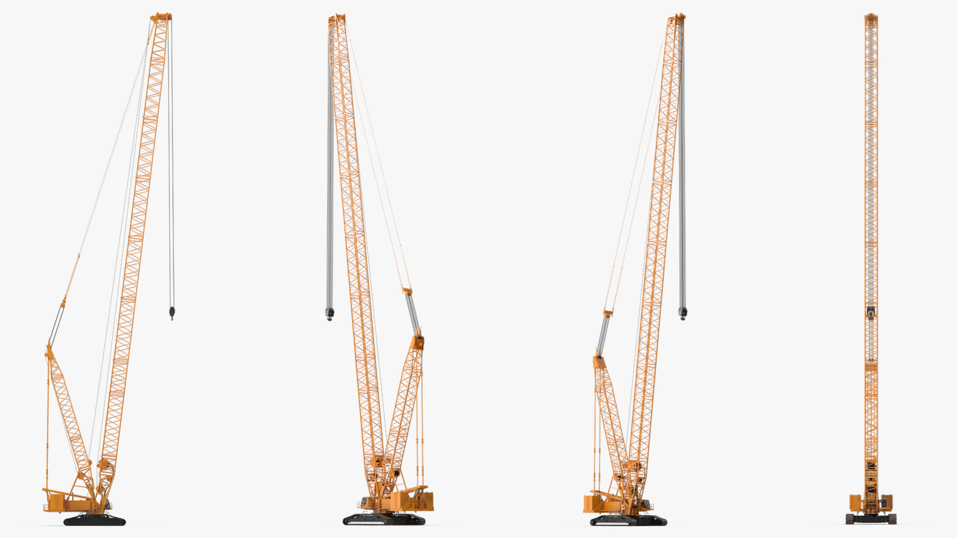 Heavy Lifting Crawler Crane Yellow 3D model