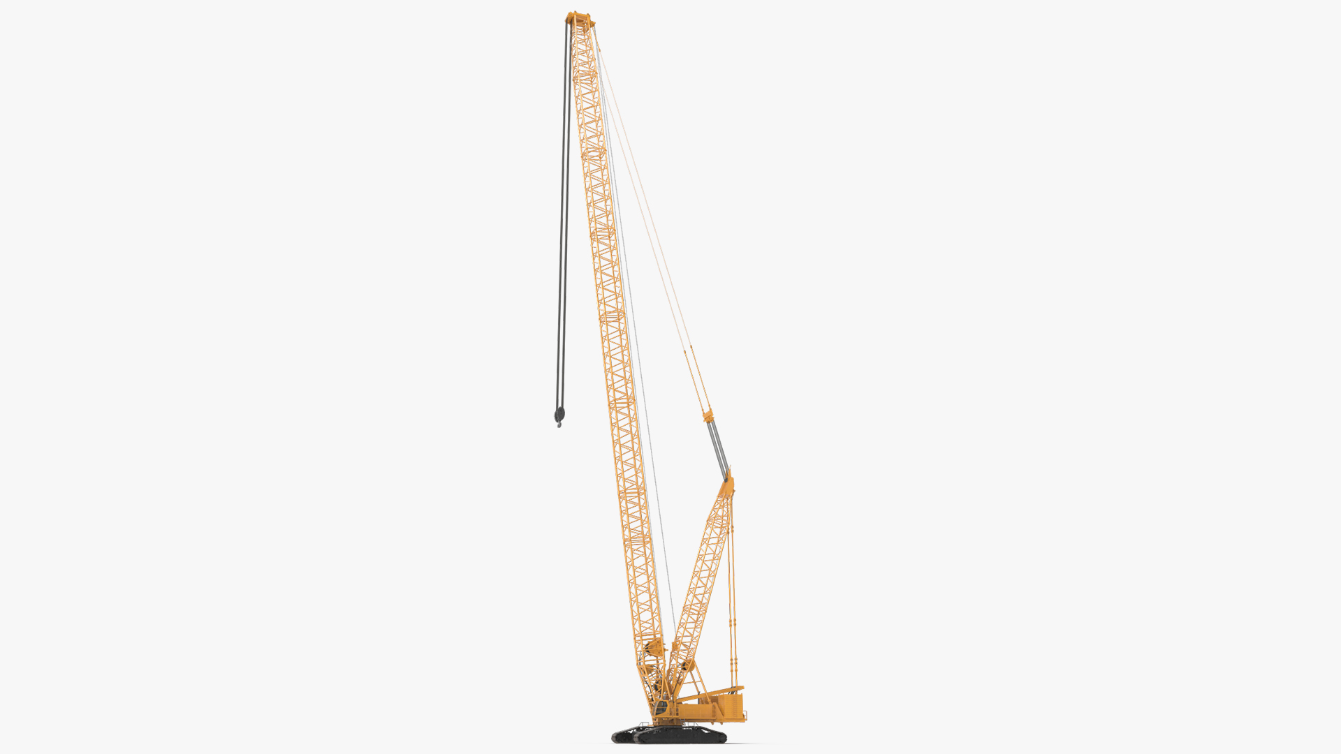 Heavy Lifting Crawler Crane Yellow 3D model