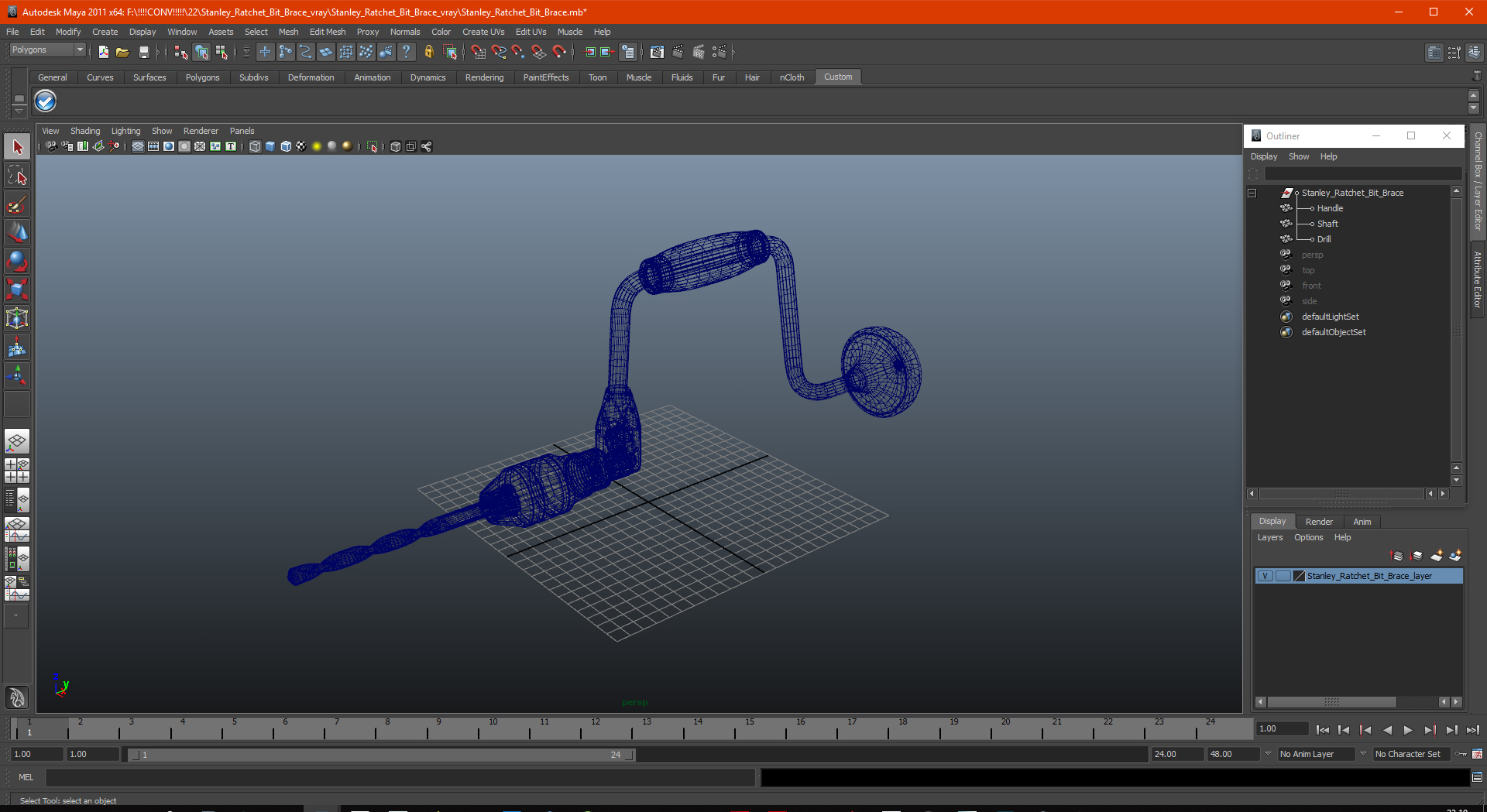 3D model Stanley Ratchet Bit Brace