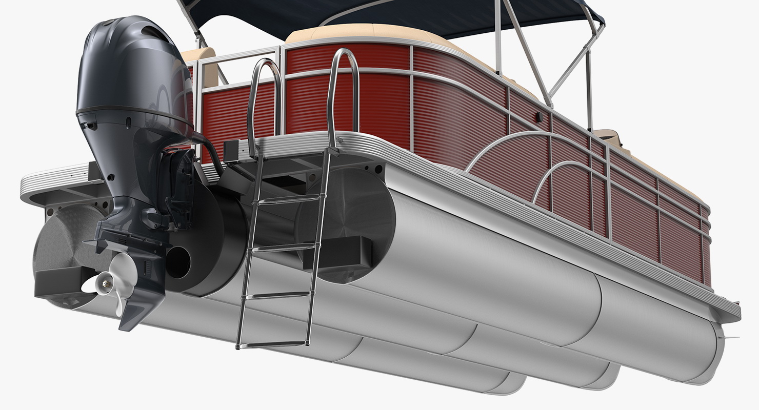 3D Pontoon Boat Trimaran Rigged model