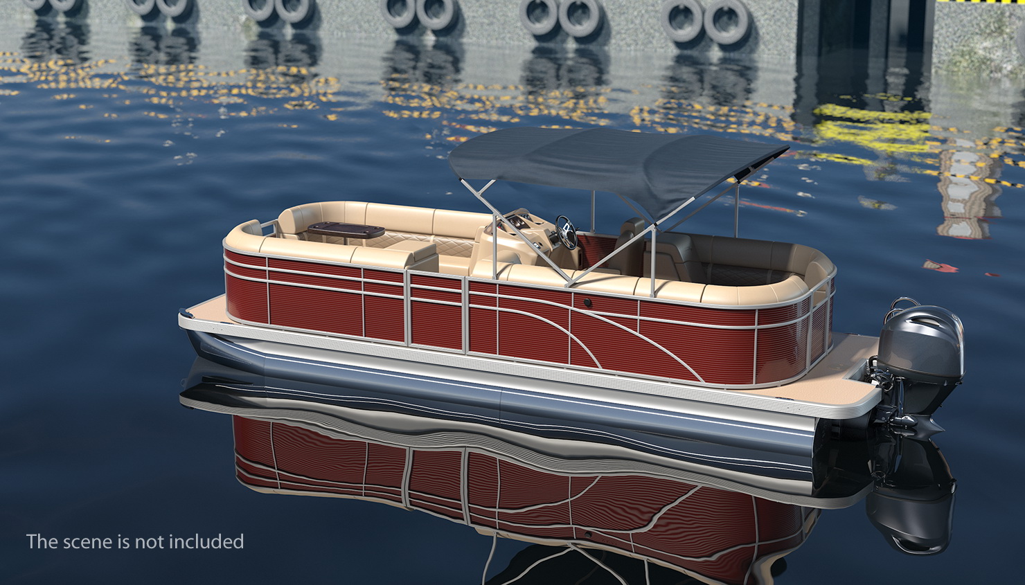 3D Pontoon Boat Trimaran Rigged model