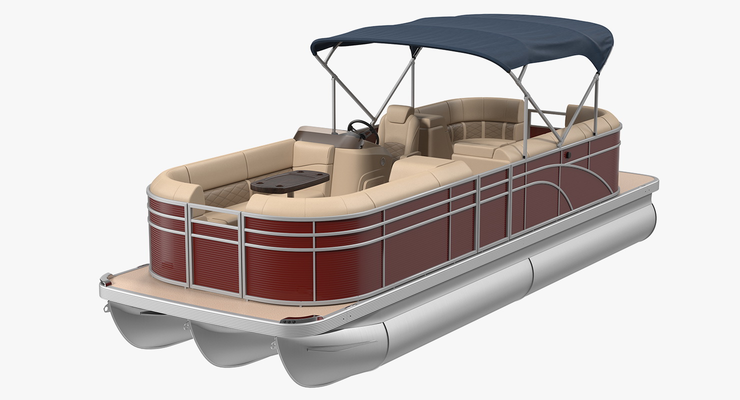 3D Pontoon Boat Trimaran Rigged model