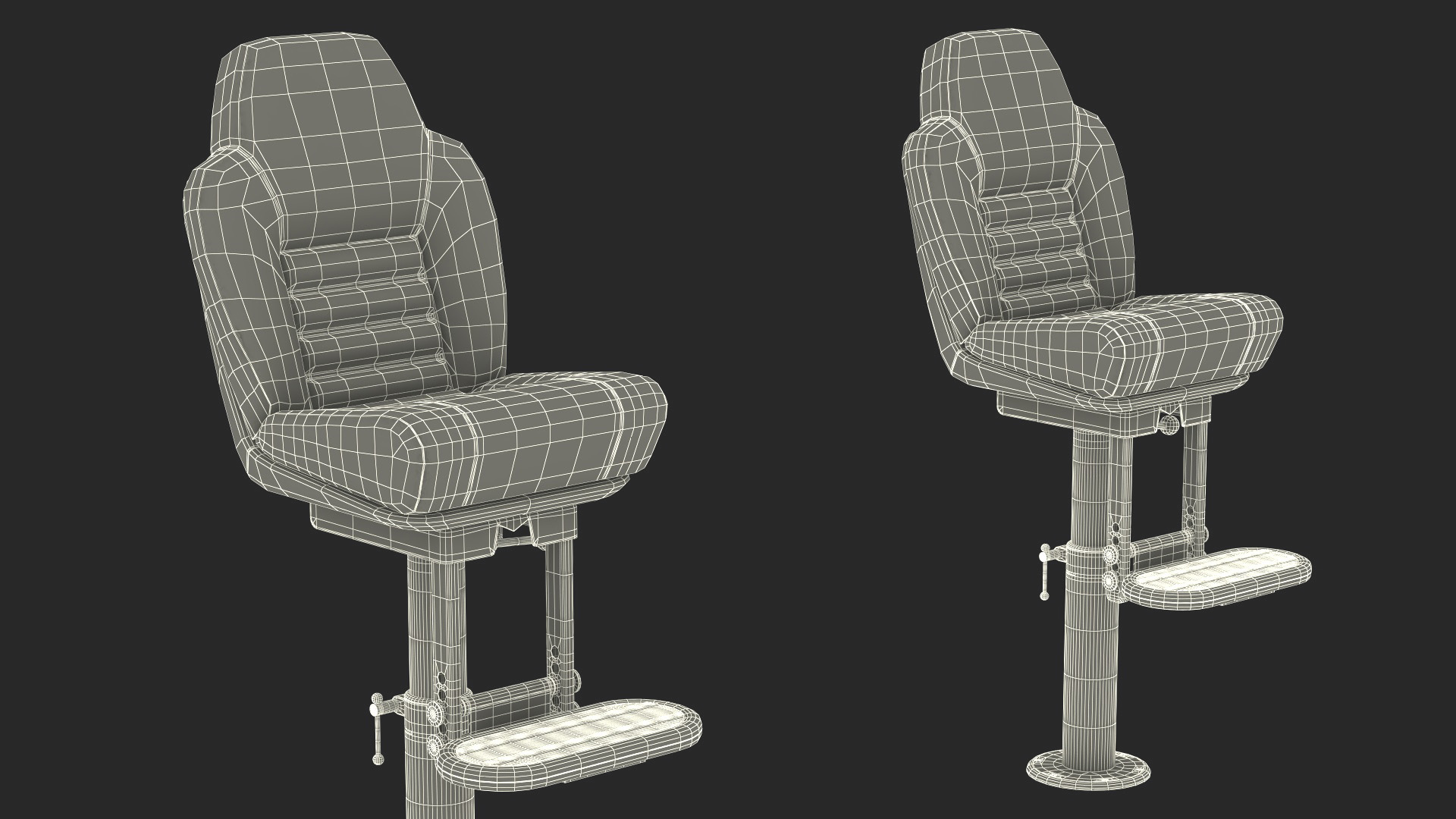 3D Marine Helm Chair No Arms Brown