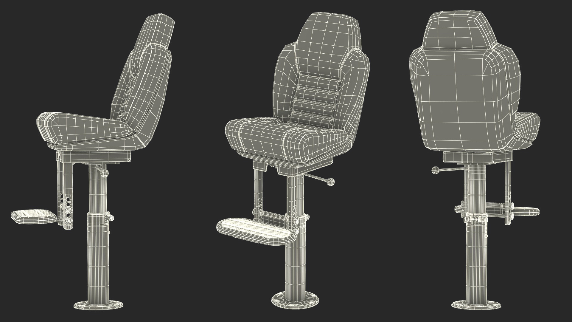 3D Marine Helm Chair No Arms Brown