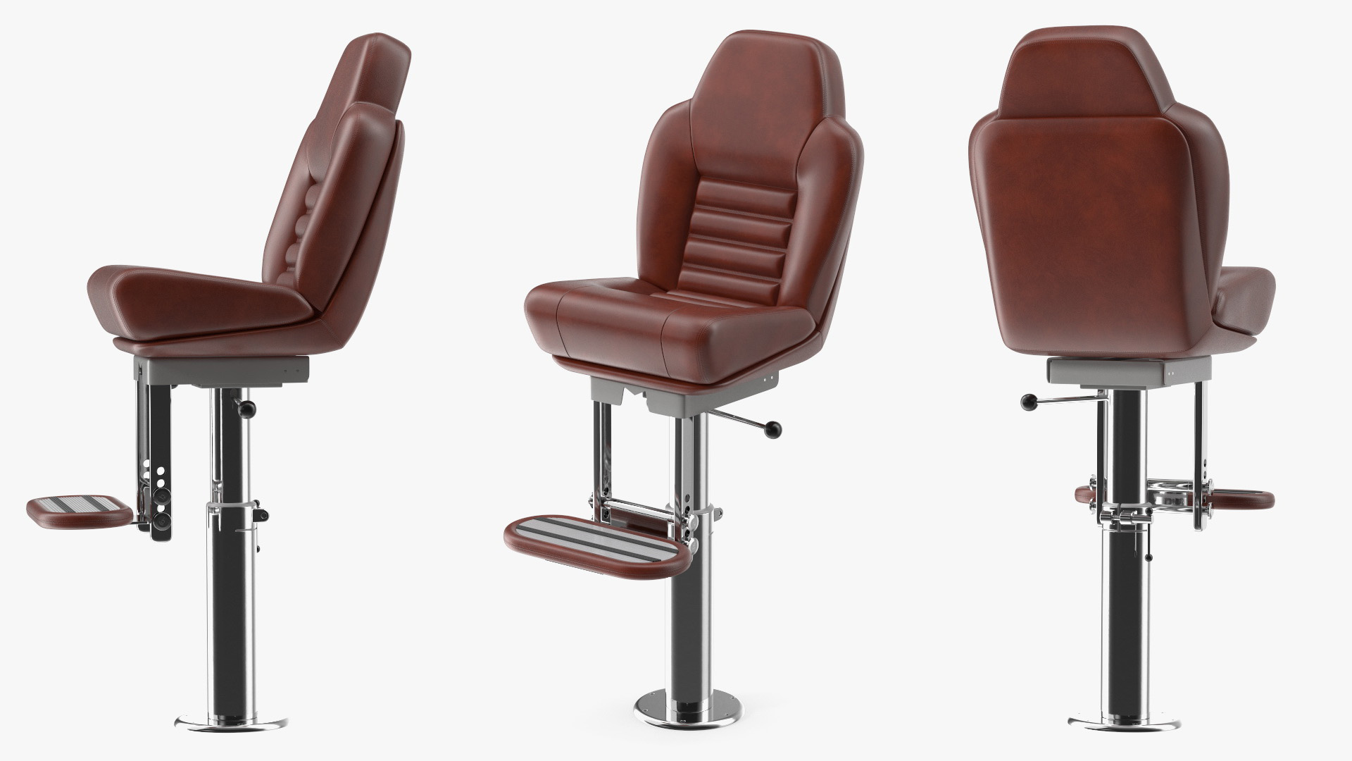 3D Marine Helm Chair No Arms Brown