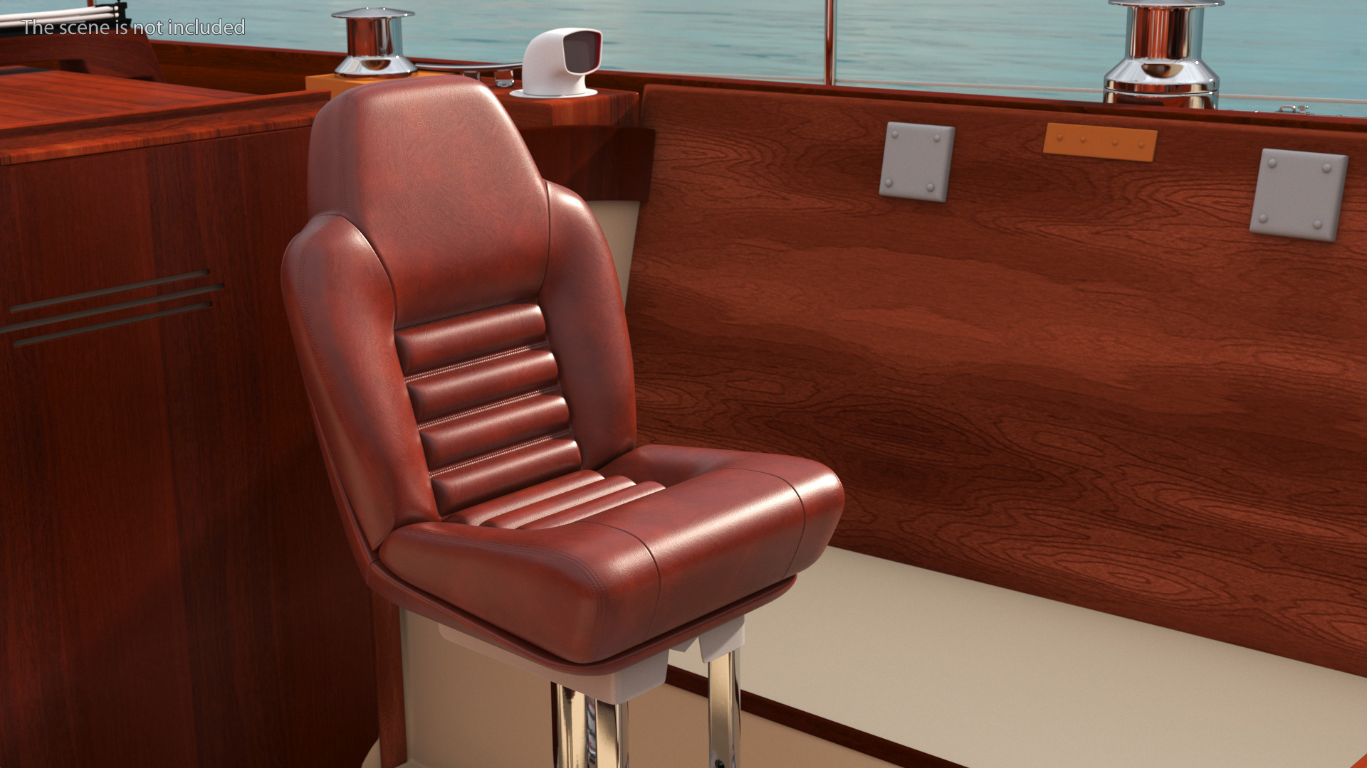 3D Marine Helm Chair No Arms Brown