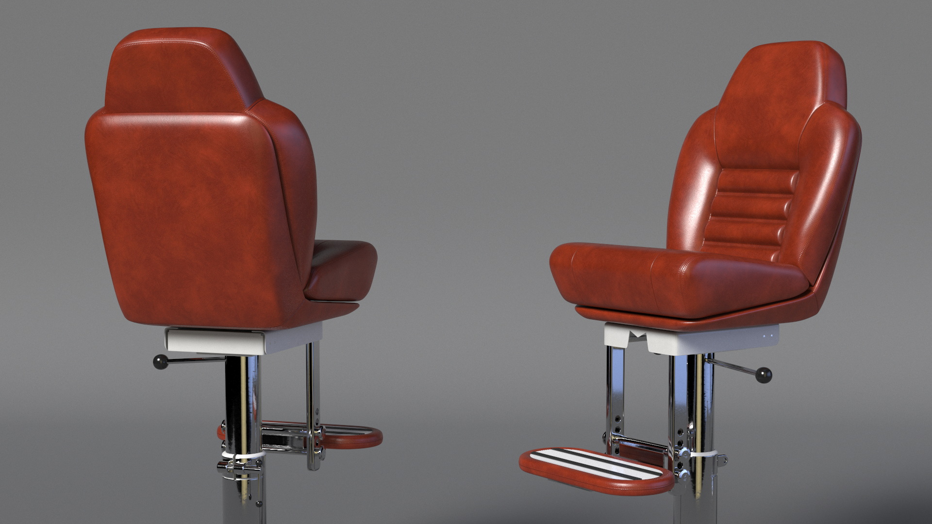 3D Marine Helm Chair No Arms Brown