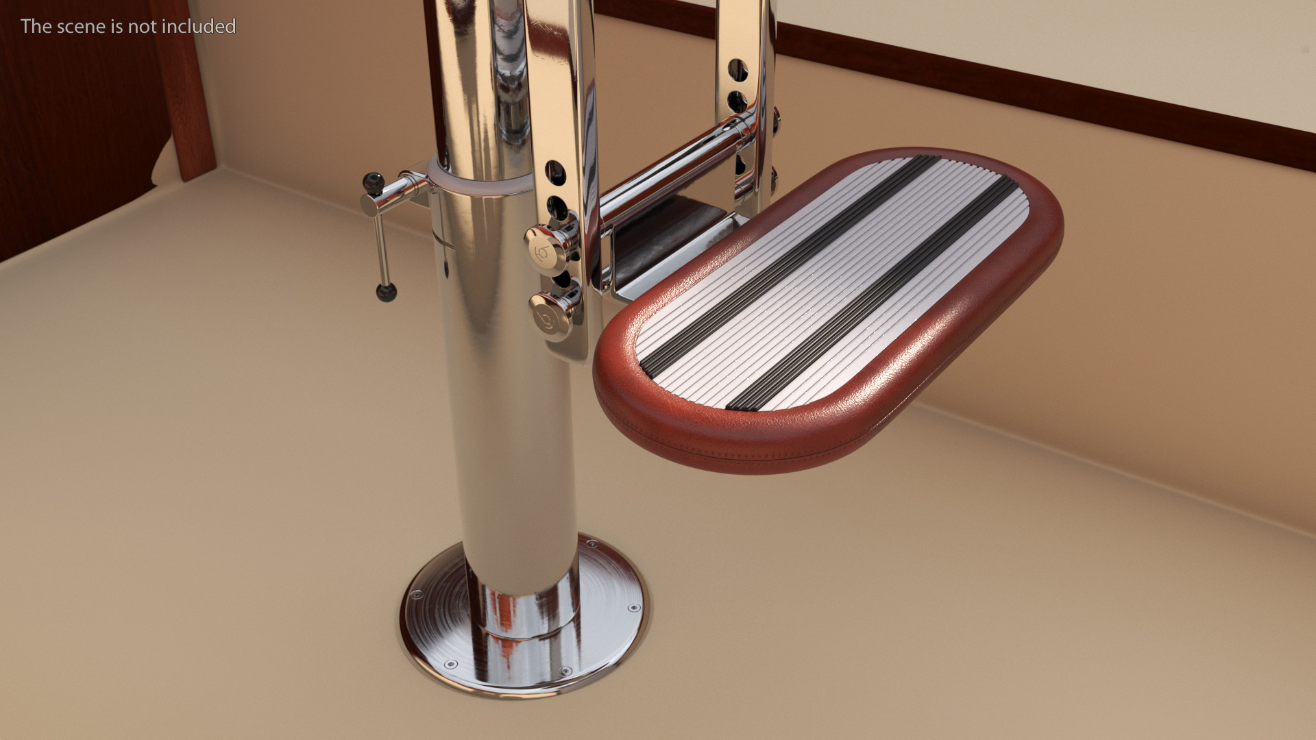 3D Marine Helm Chair No Arms Brown