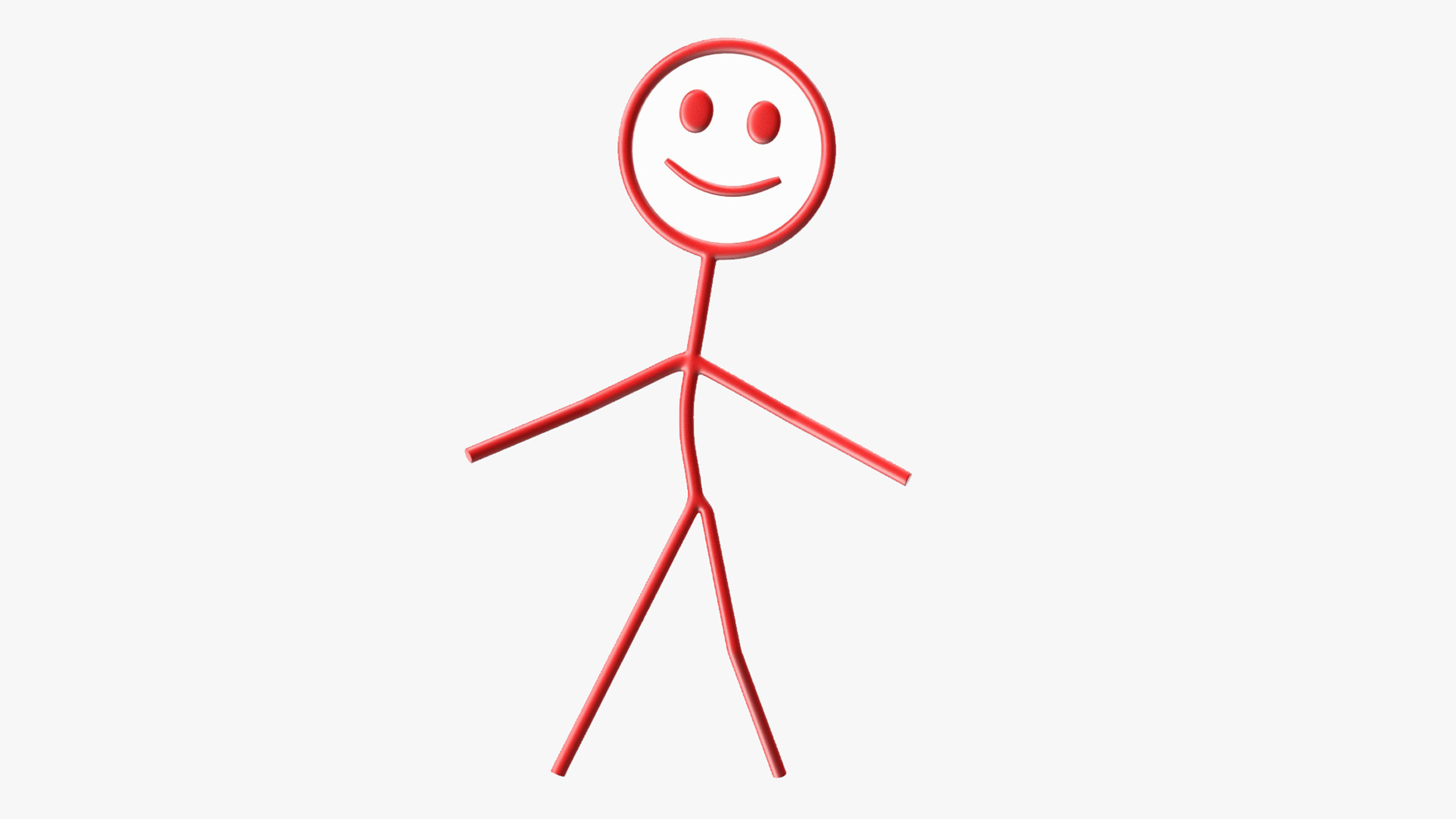 3D model Stickman Figure Red Rigged for Maya