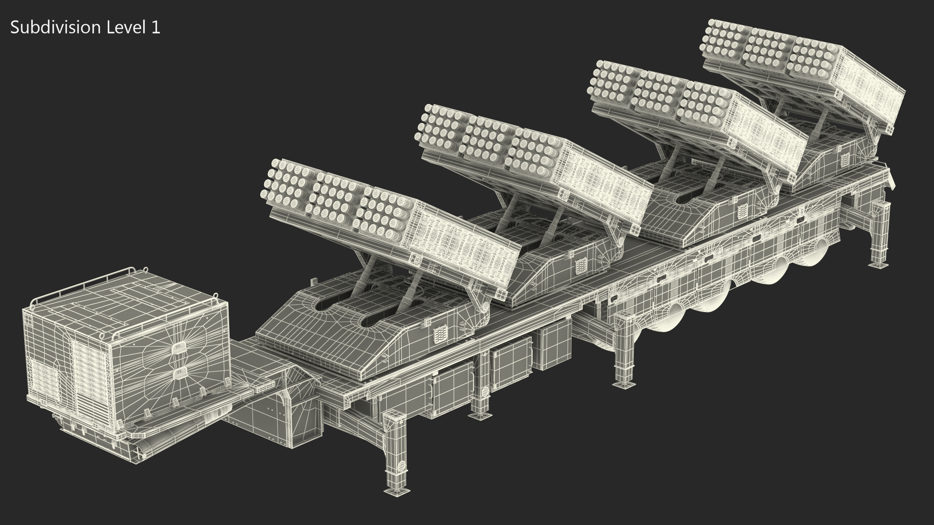 3D Multiple Launch Rocket System Roketsan Jobaria Tr-122 model