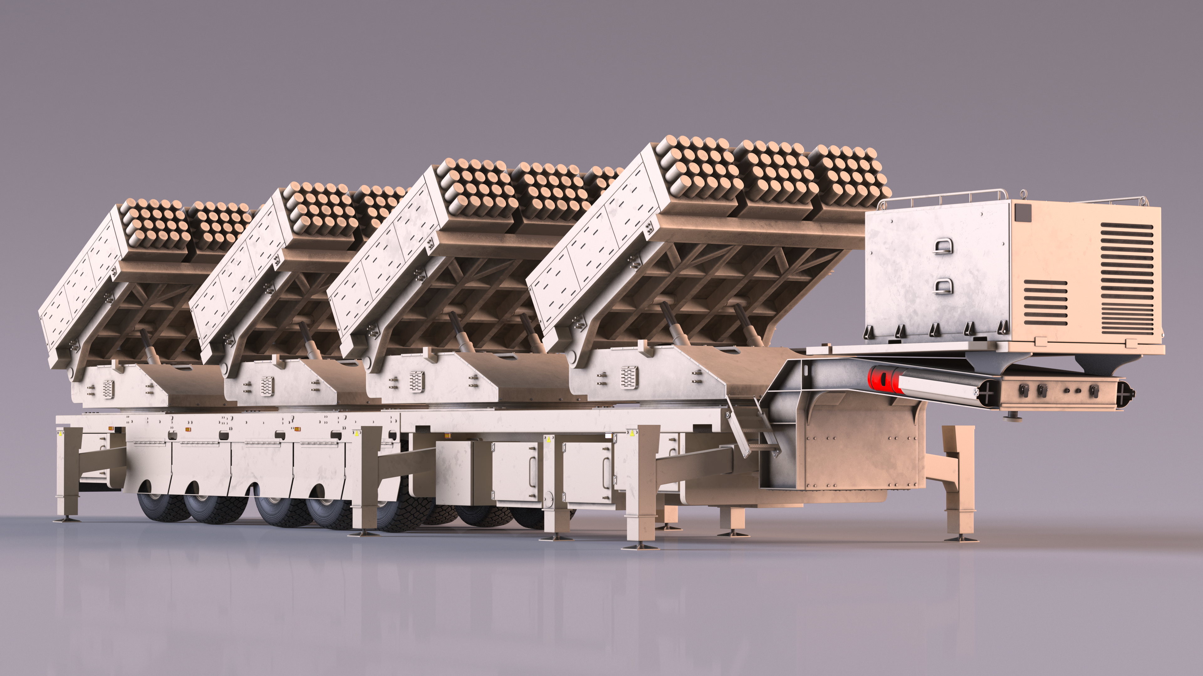 3D Multiple Launch Rocket System Roketsan Jobaria Tr-122 model