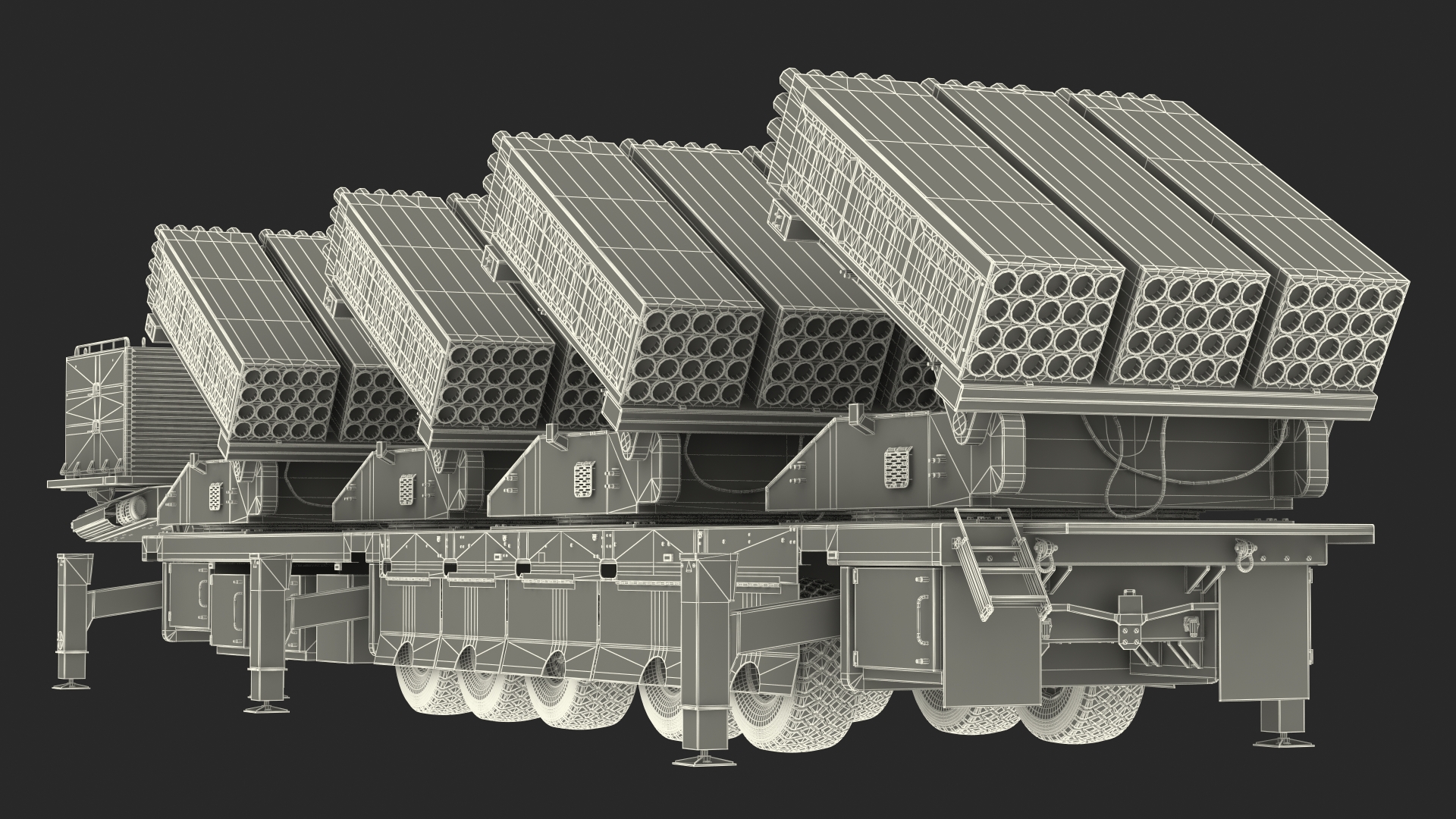 3D Multiple Launch Rocket System Roketsan Jobaria Tr-122 model