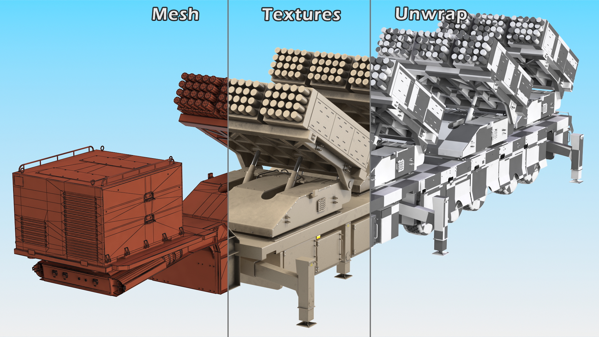 3D Multiple Launch Rocket System Roketsan Jobaria Tr-122 model